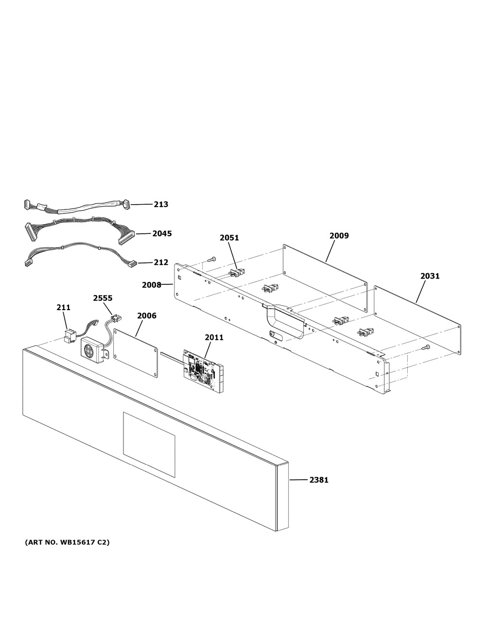 Control Parts Diagram and Parts List for CSB912M2N1S5  General Electric Microwave Oven Combo