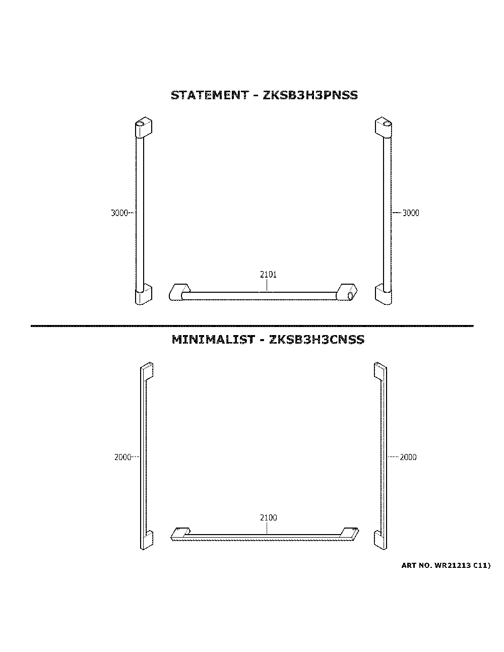 Monogram Customization Diagram and Parts List for ZIPS360NNHSS  General Electric Refrigerator