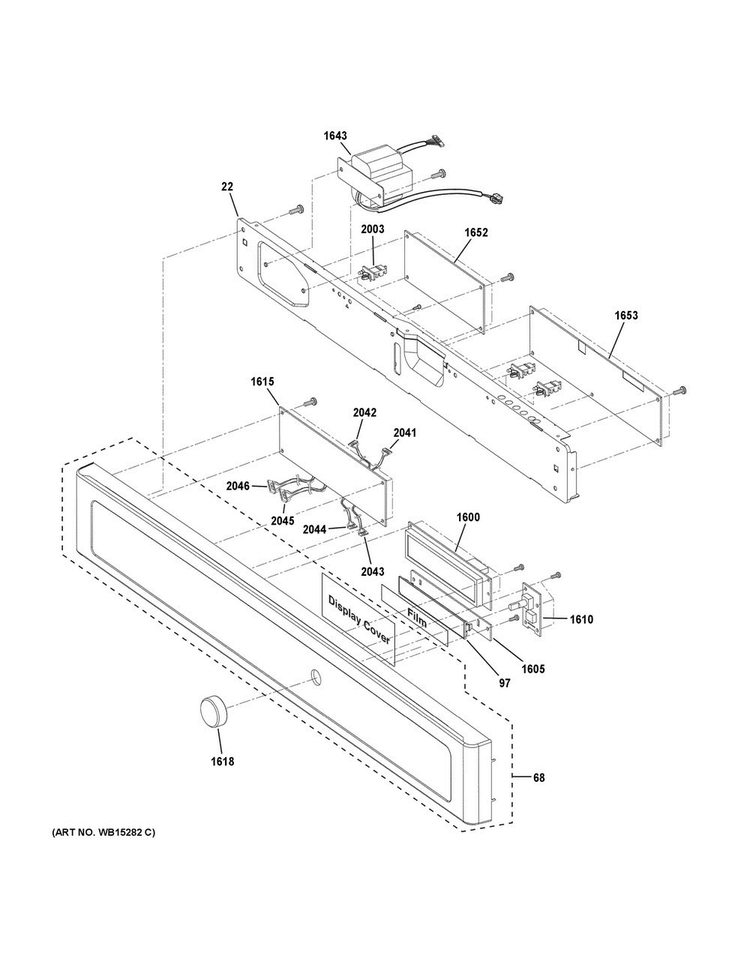 Control Parts Diagram and Parts List for PSB9240EF1ES  General Electric Microwave
