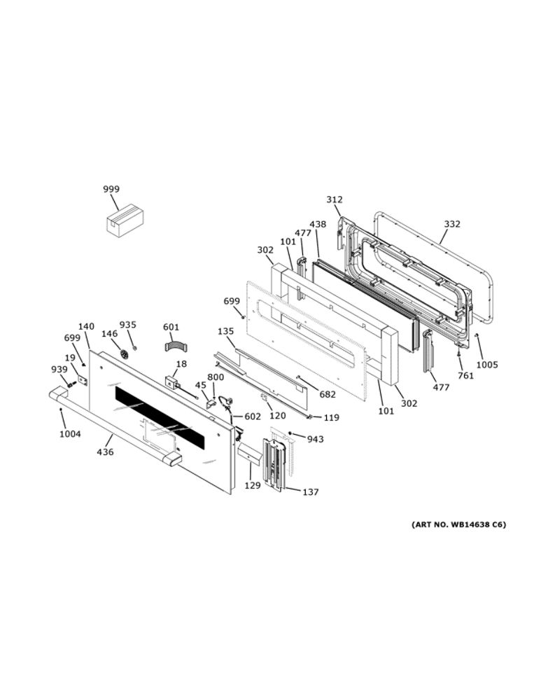 Control Panel And Upper Door Diagram and Parts List for CTS92DM2N1S5  General Electric Wall Oven