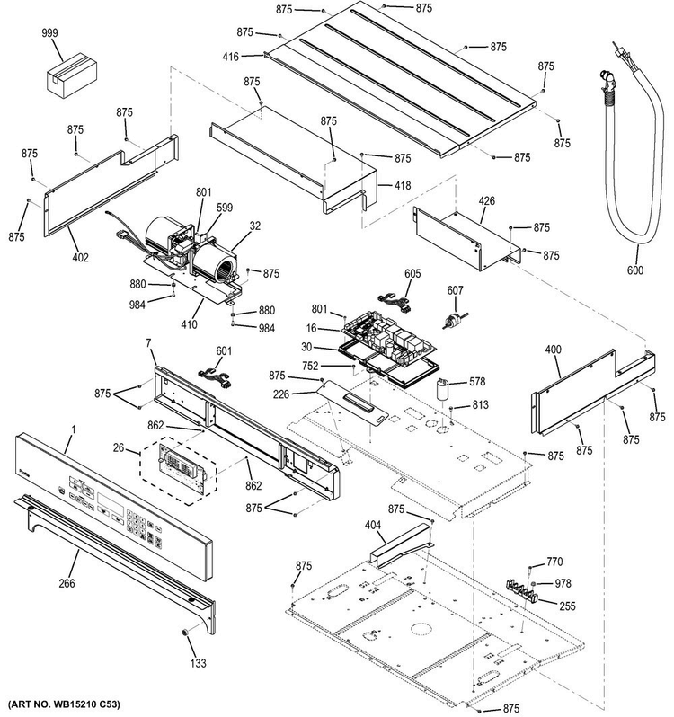 Control Panel Diagram and Parts List for PT7050DF6BB  General Electric Wall Oven