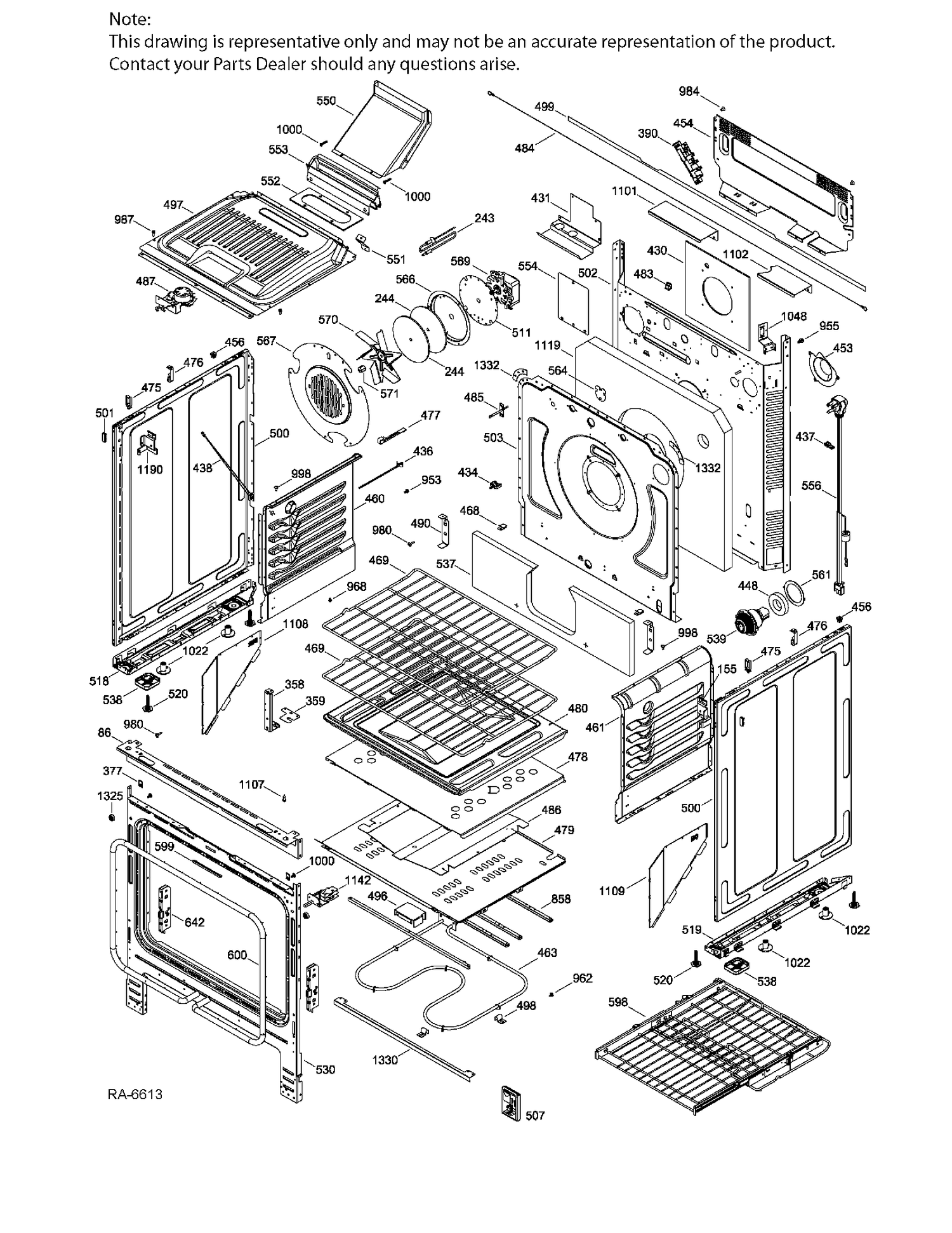 BODY PARTS Diagram and Parts List for PCGS920EEJ3ES  General Electric Range