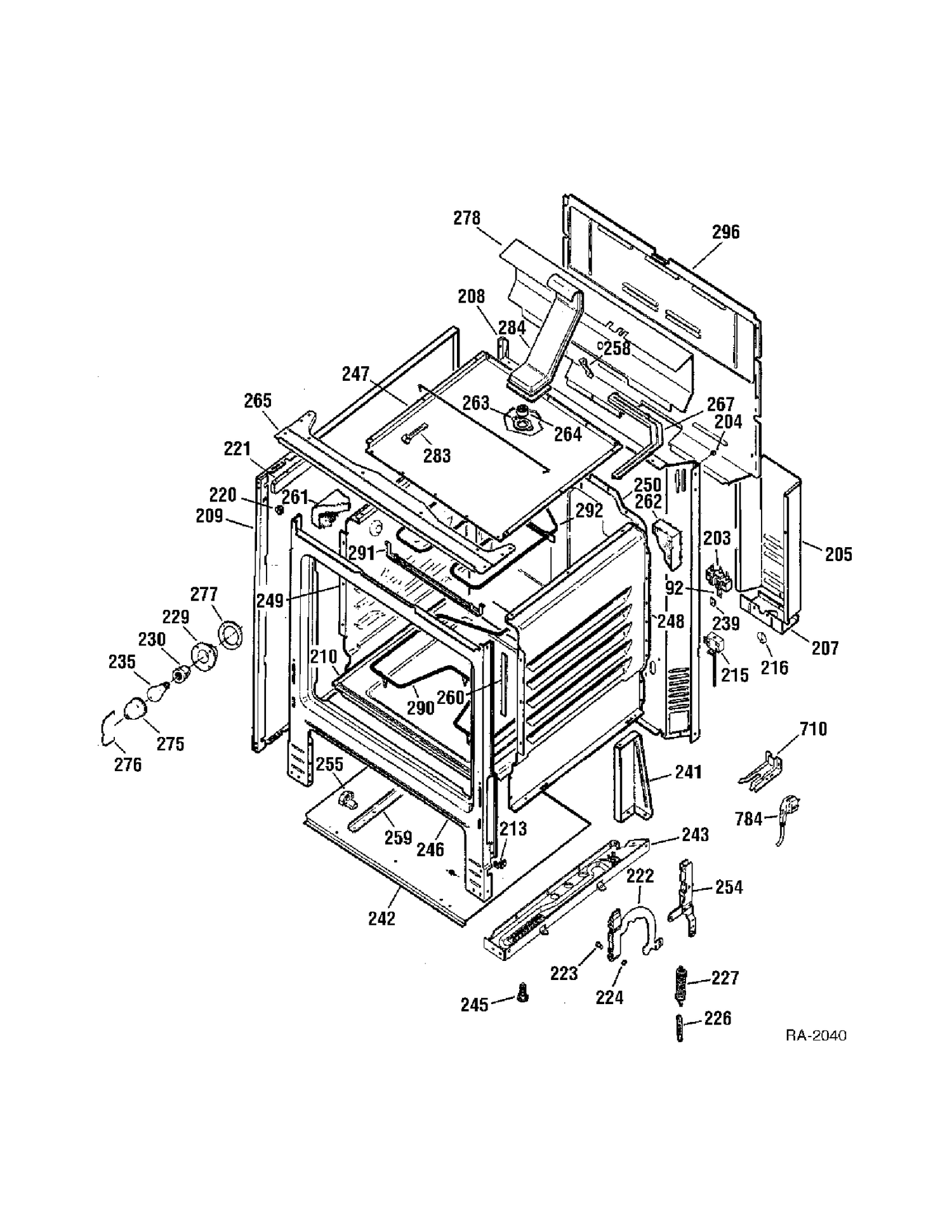 BODY PARTS Diagram and Parts List for MCBS585WK1WW  General Electric Range