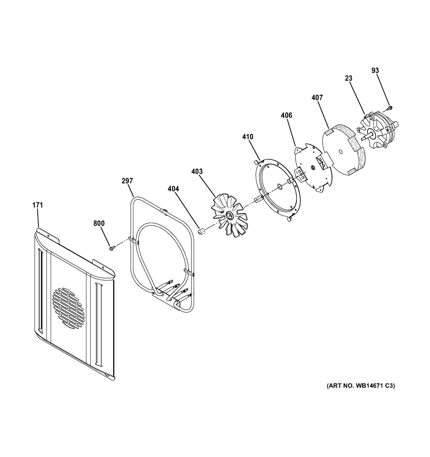 SMALL CONVECTION FAN Diagram and Parts List for ZDP486LDP7SS  General Electric Range
