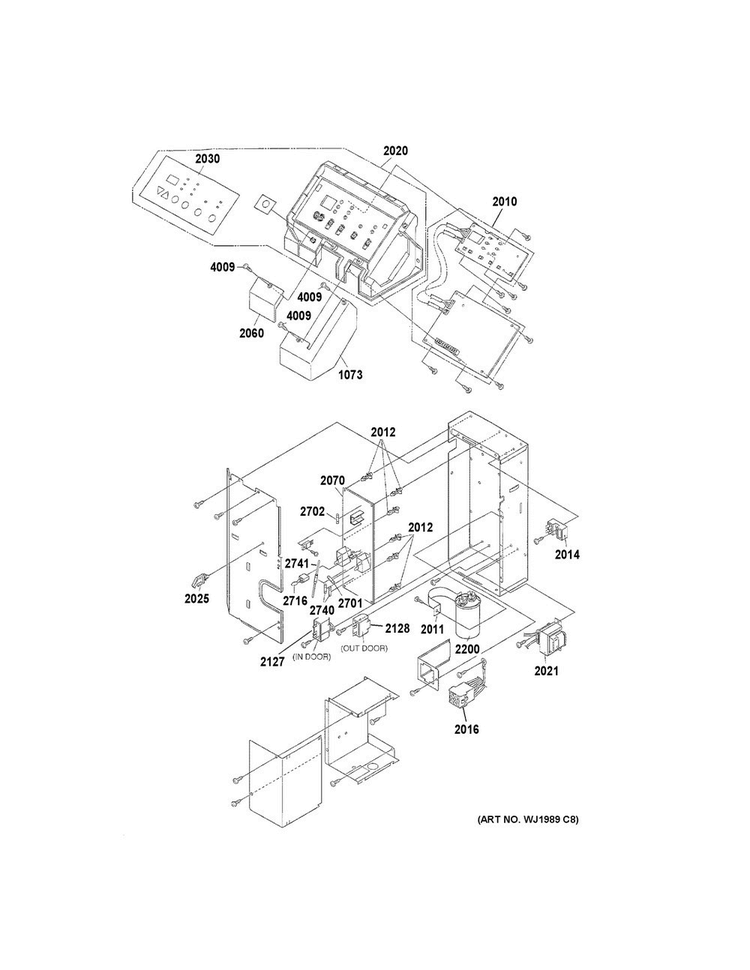 Control Parts Diagram and Parts List for AZ41E07DABM2  General Electric Air Conditioner