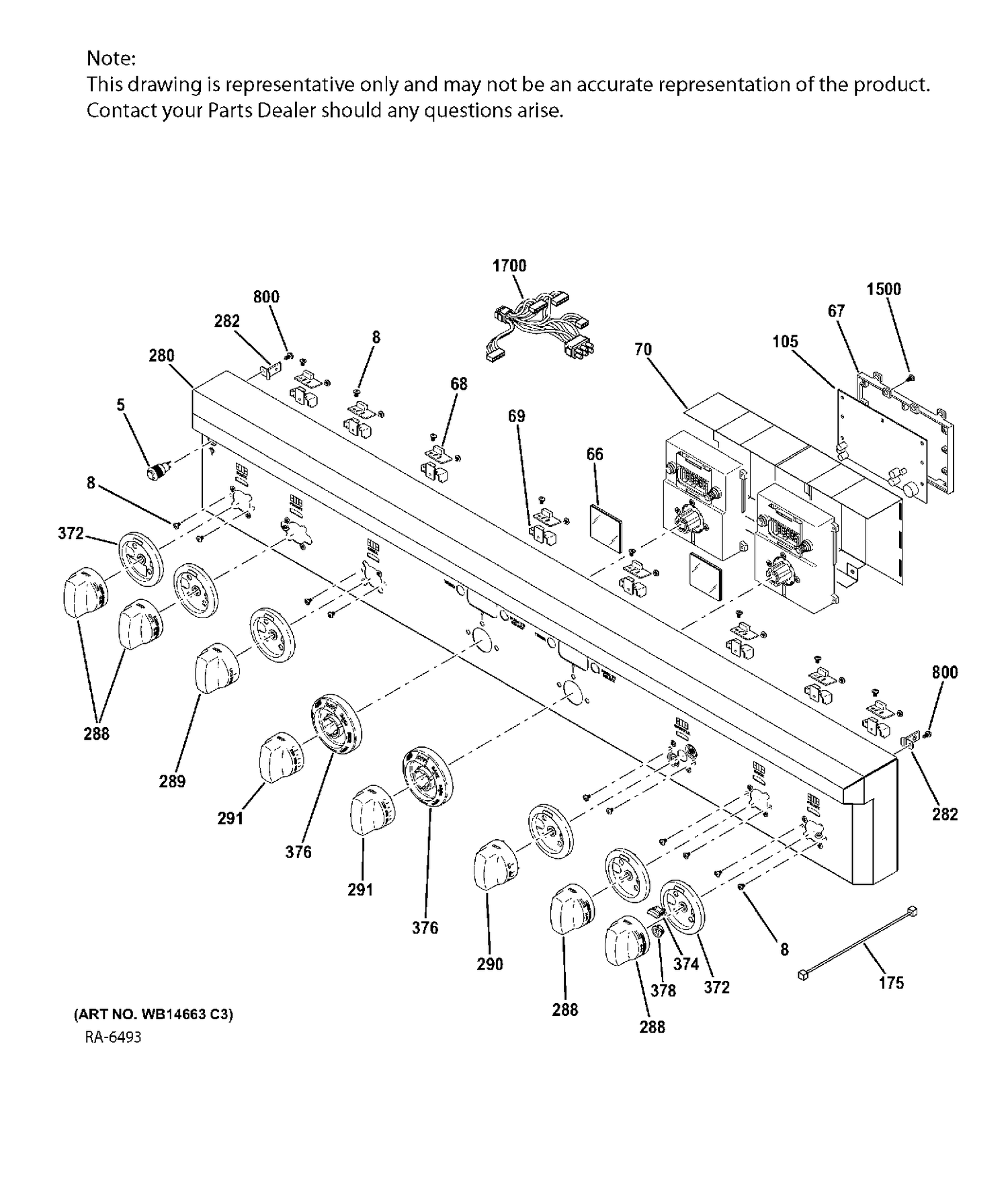 CONTROL PANEL Diagram and Parts List for ZDP484NGP8SS  General Electric Range
