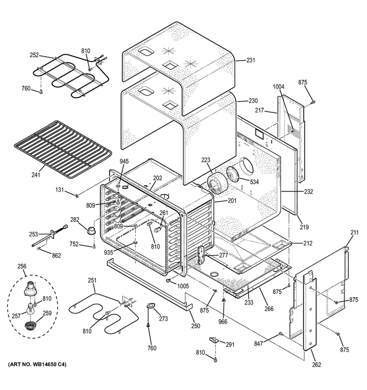 Body Parts Diagram and Parts List for JD630DF3WW  General Electric Range
