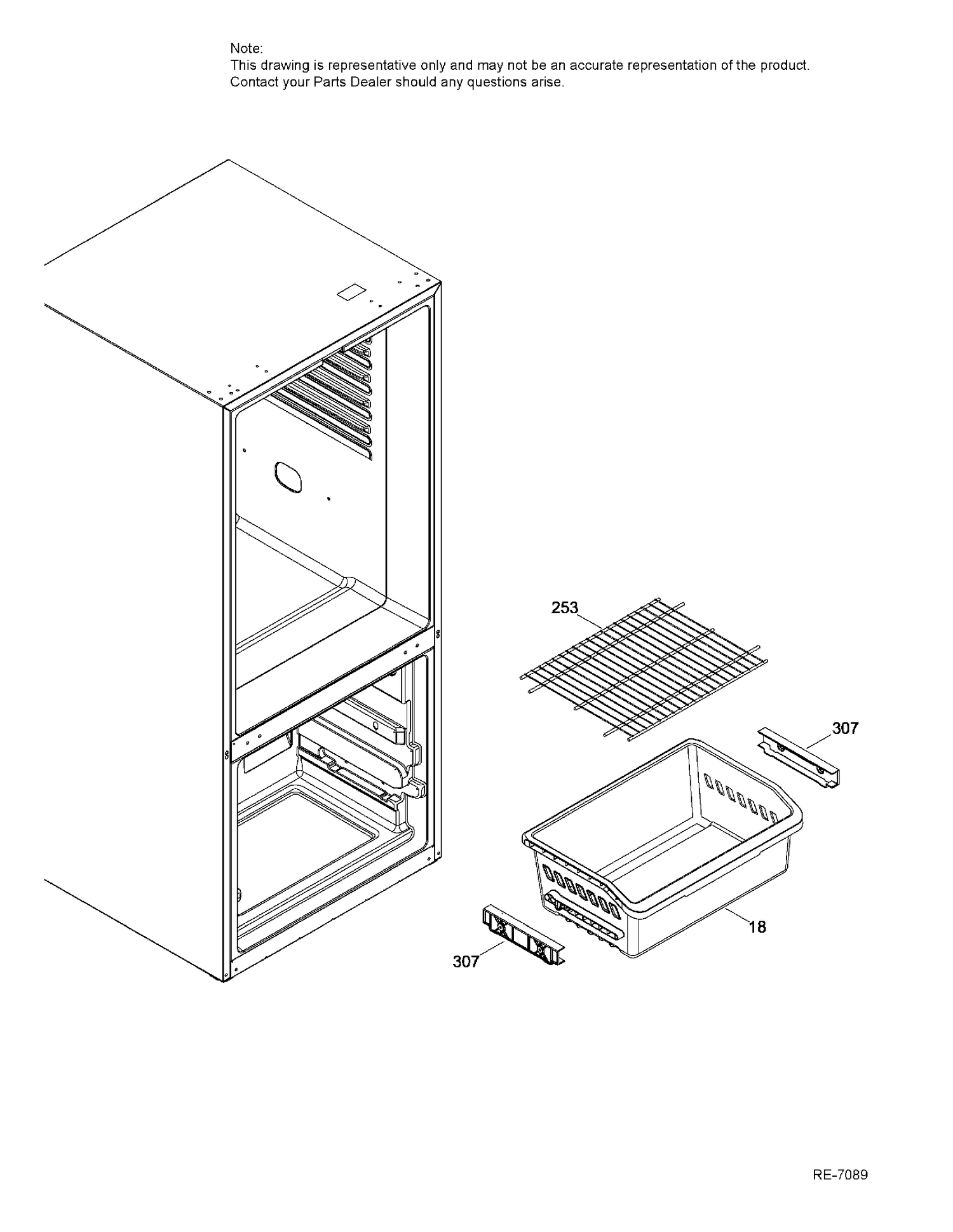 FREEZER SECTION BASKETS Diagram and Parts List for GBE21AGKBKWW  General Electric Refrigerator