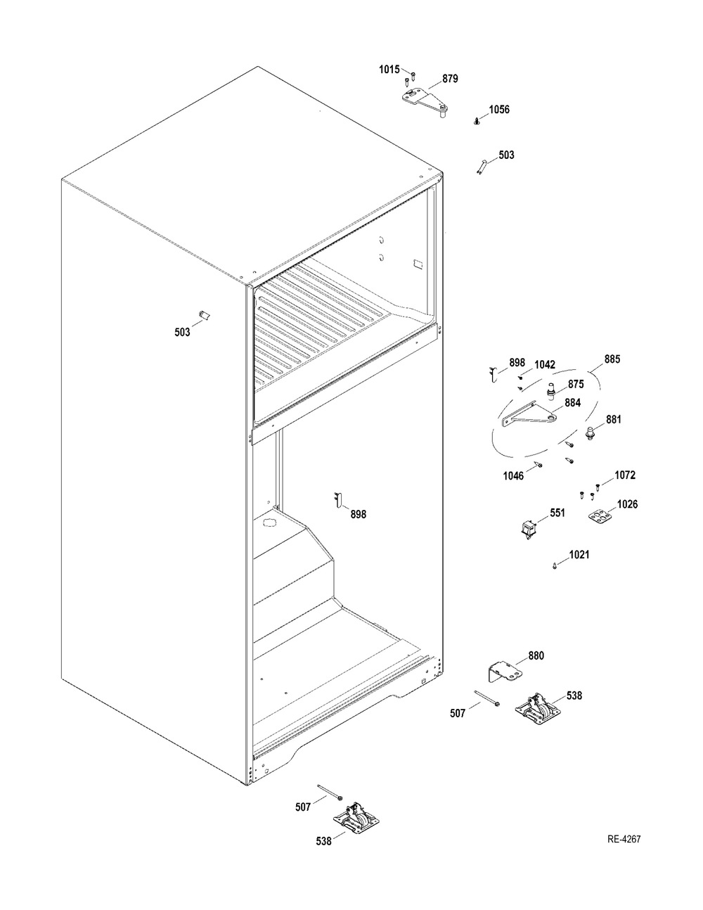 Case Parts Diagram and Parts List for JCB870SF2SS  General Electric Range