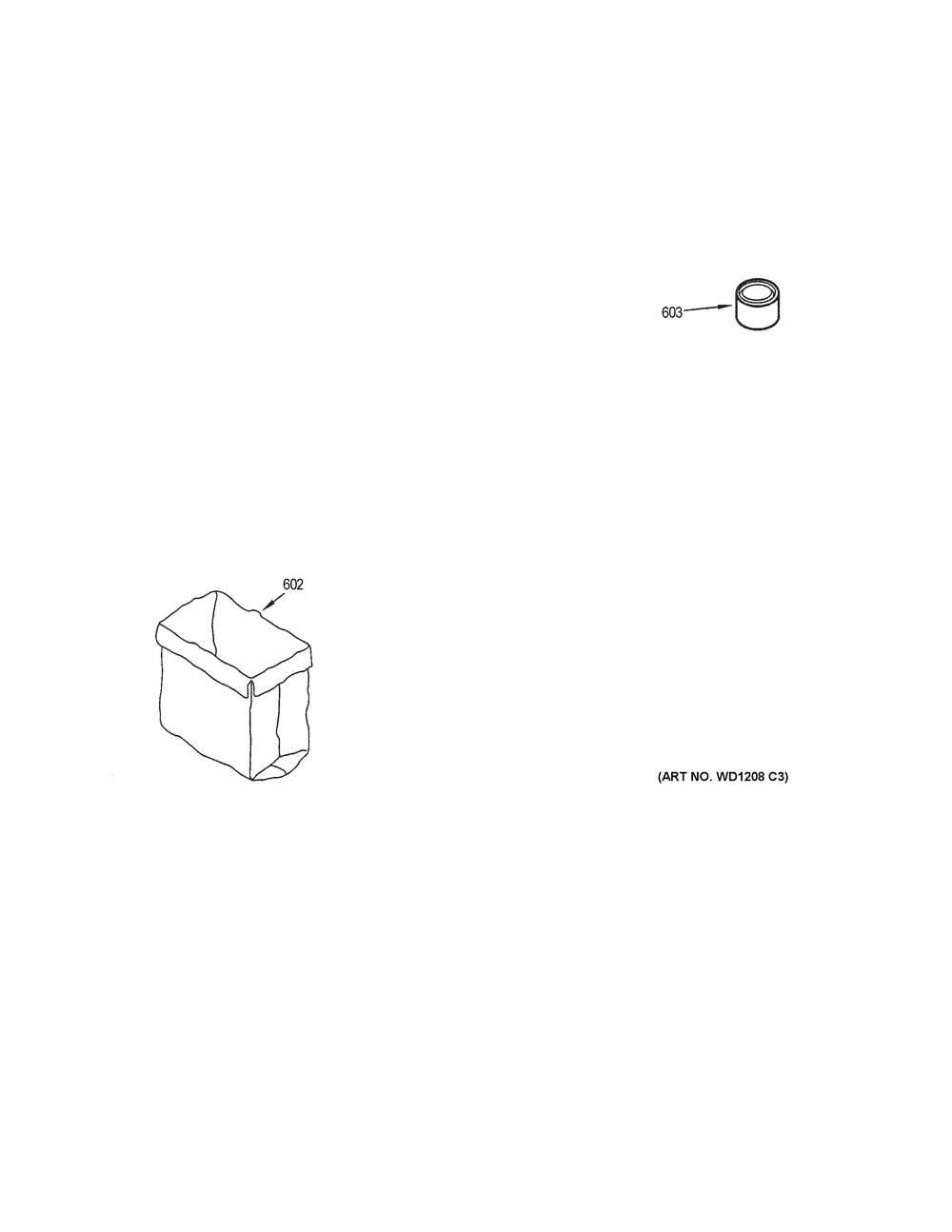 Accessory Parts Diagram and Parts List for UCG1600L0BB  General Electric Trash Compactor