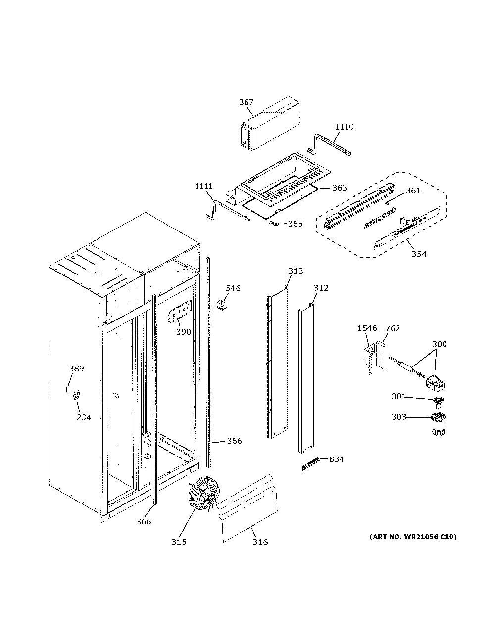 Fresh Food Section Diagram and Parts List for ZISS420DPESS  General Electric Refrigerator