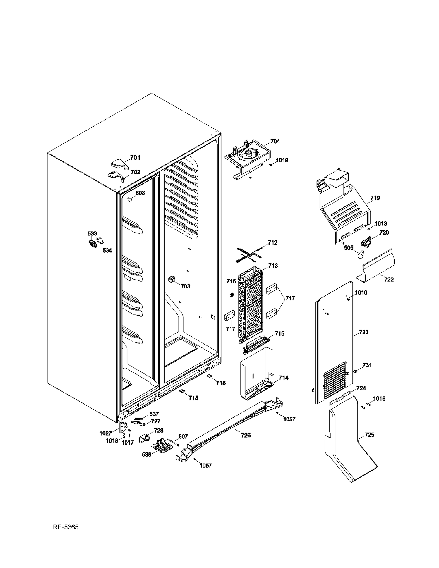 FZ FUNCTIONAL PARTS Diagram and Parts List for GSRS3QGZDFSS  General Electric Refrigerator
