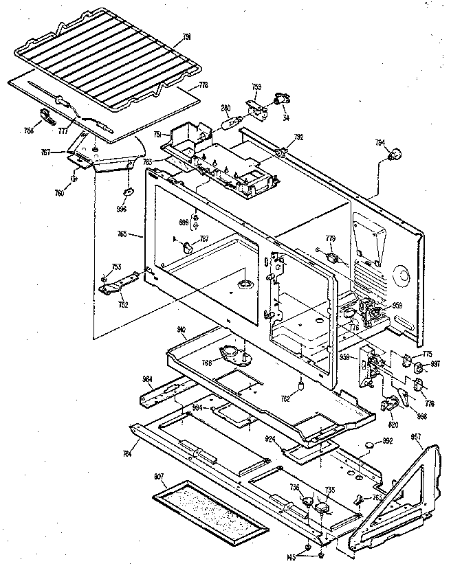Microwave oven Diagram and Parts List for 3639878911KS  Kenmore Range
