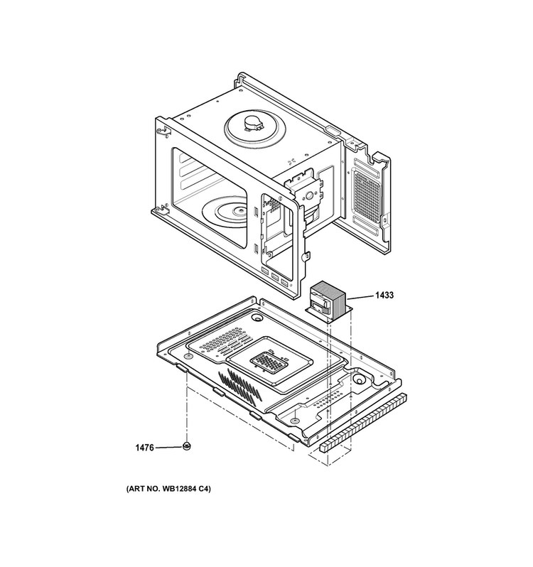 Interior Parts Diagram and Parts List for JEM3072DH1WW  General Electric Microwave