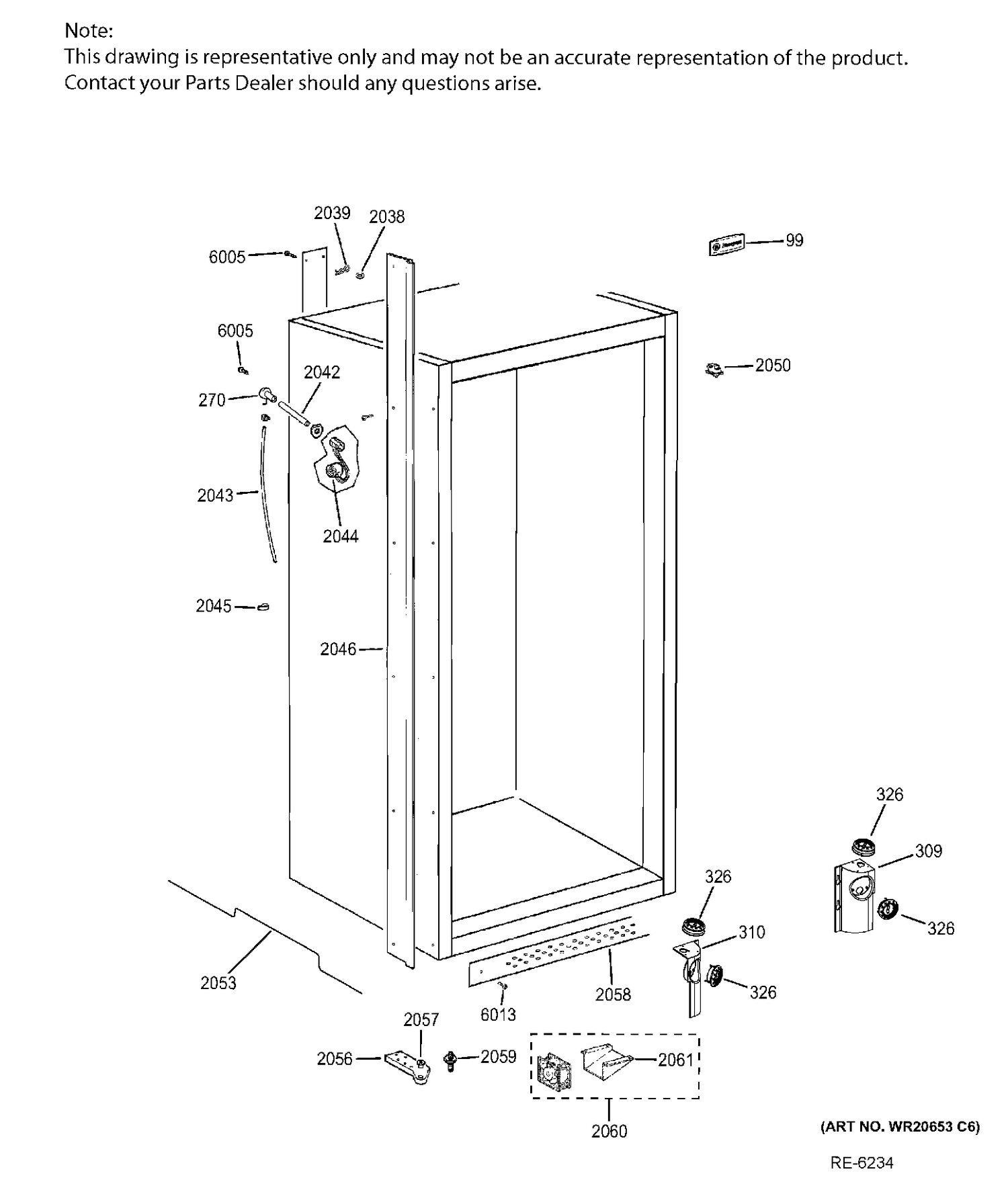 CABINET 2 Diagram and Parts List for ZIFP360NHARH  General Electric Refrigerator