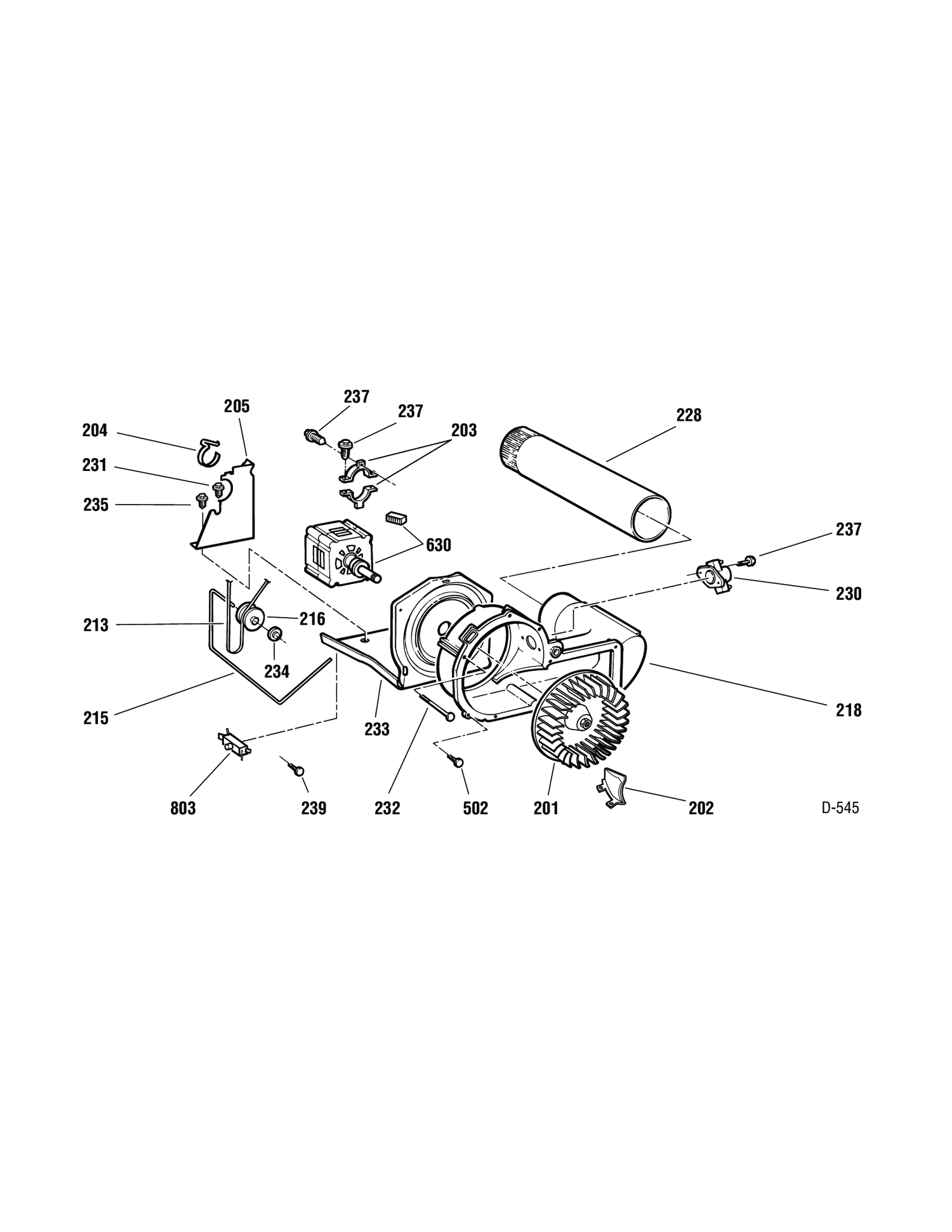 BLOWER & DRIVE Diagram and Parts List for PCCB330EJ1WC  General Electric Washer