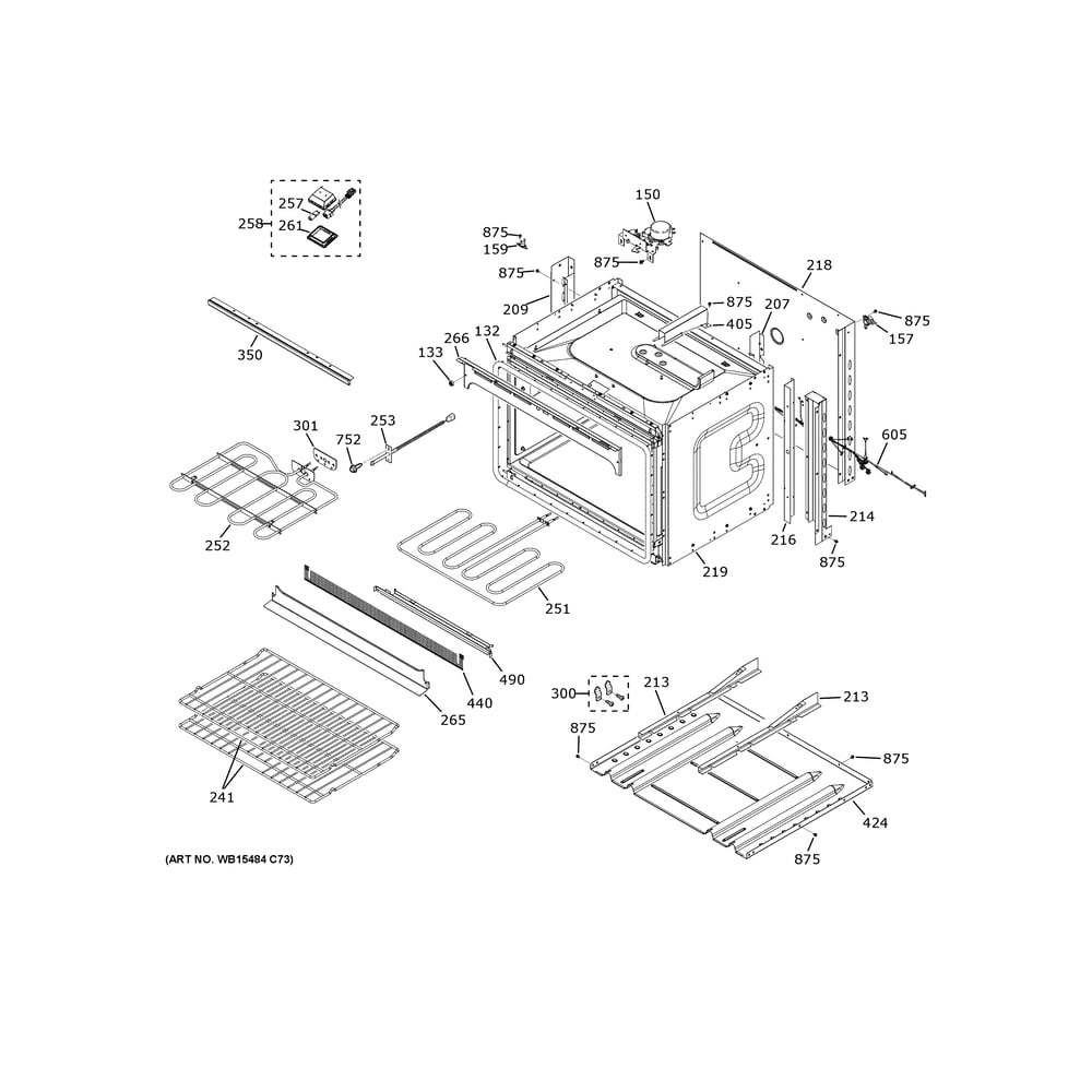 Lower Oven Diagram and Parts List for JTD5000EV2ES  General Electric Wall Oven
