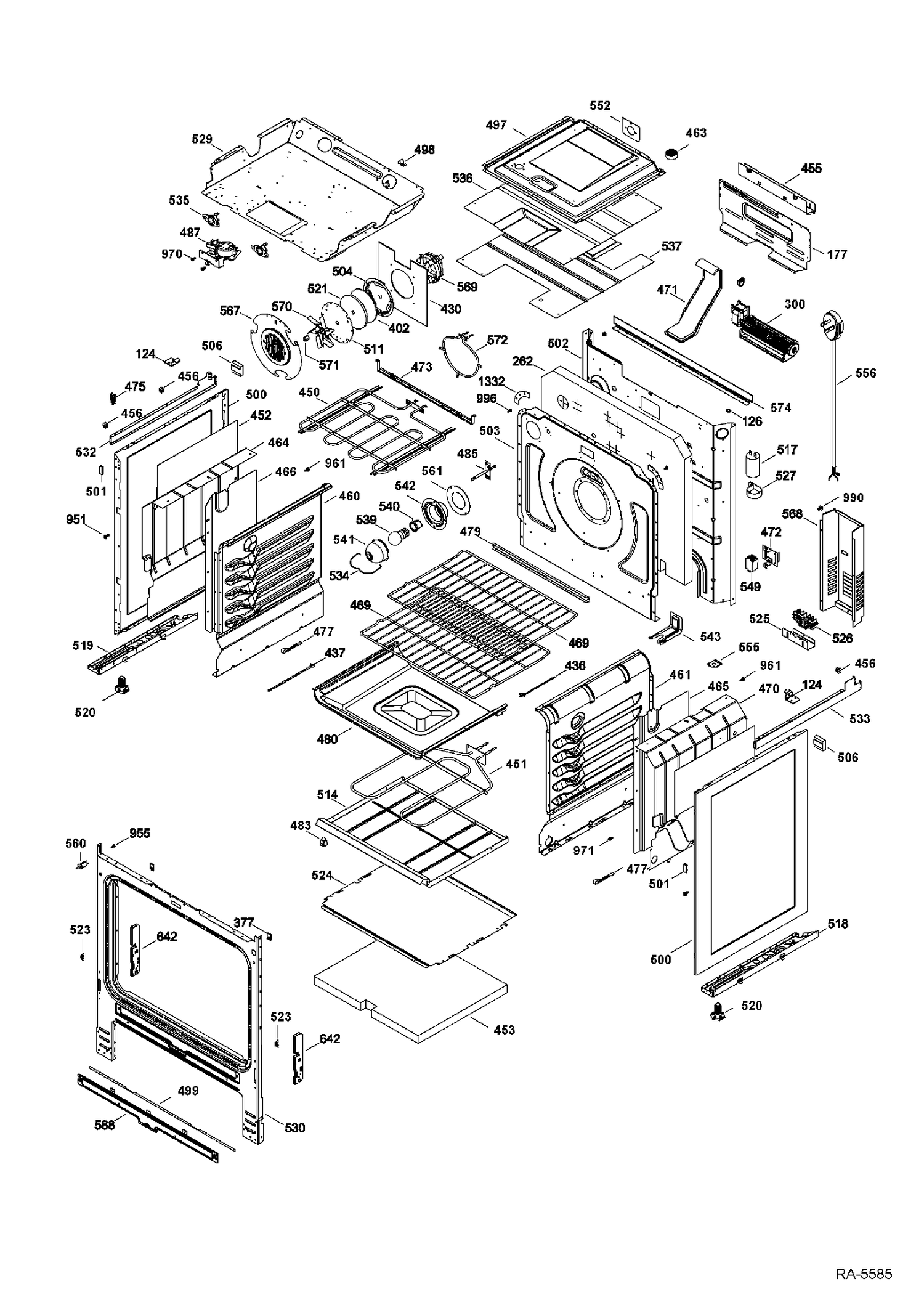 BODY PARTS Diagram and Parts List for JCS860SF1SS  General Electric Range