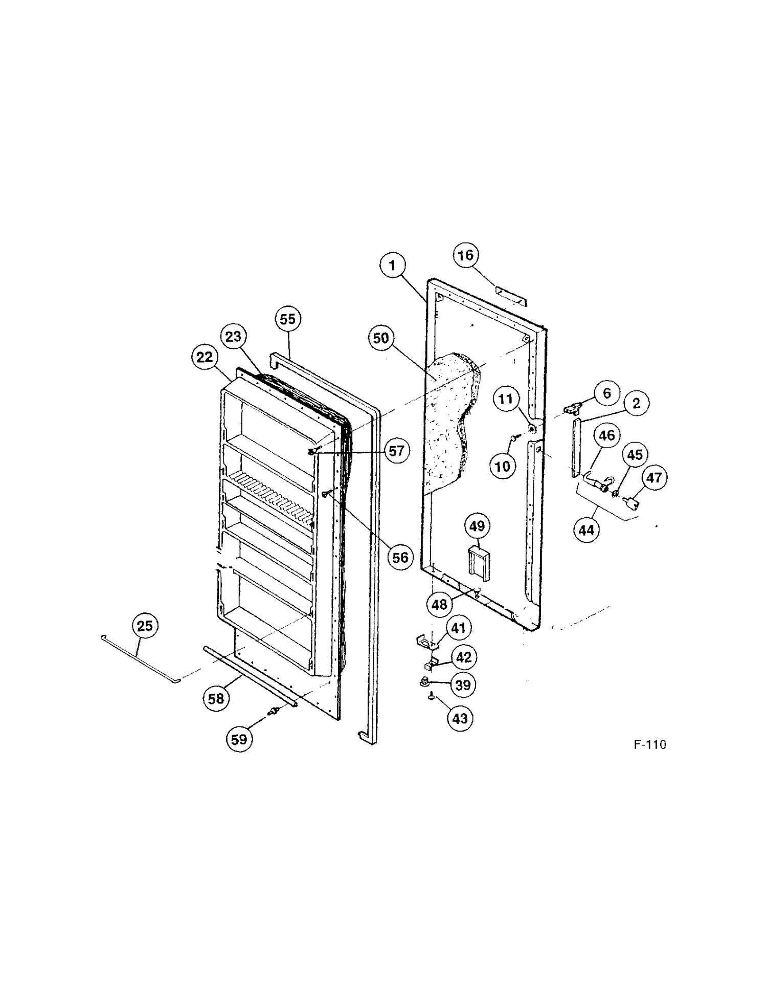 FREEZER Diagram and Parts List for 86110  General Electric Freezer