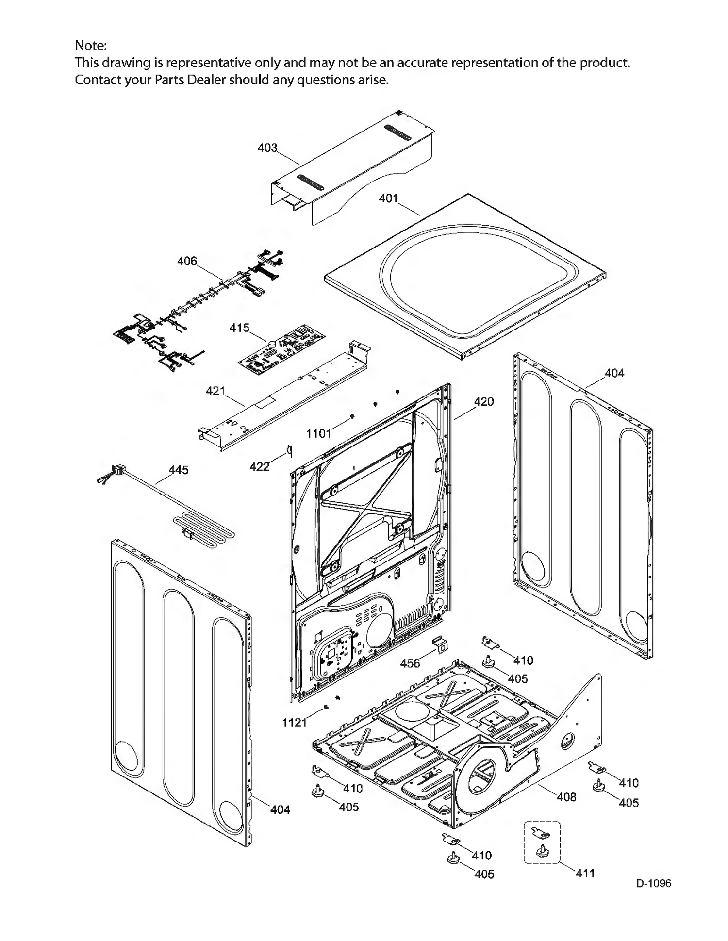 STRUCTURE Diagram and Parts List for GFMN110GD2WW  General Electric Dryer