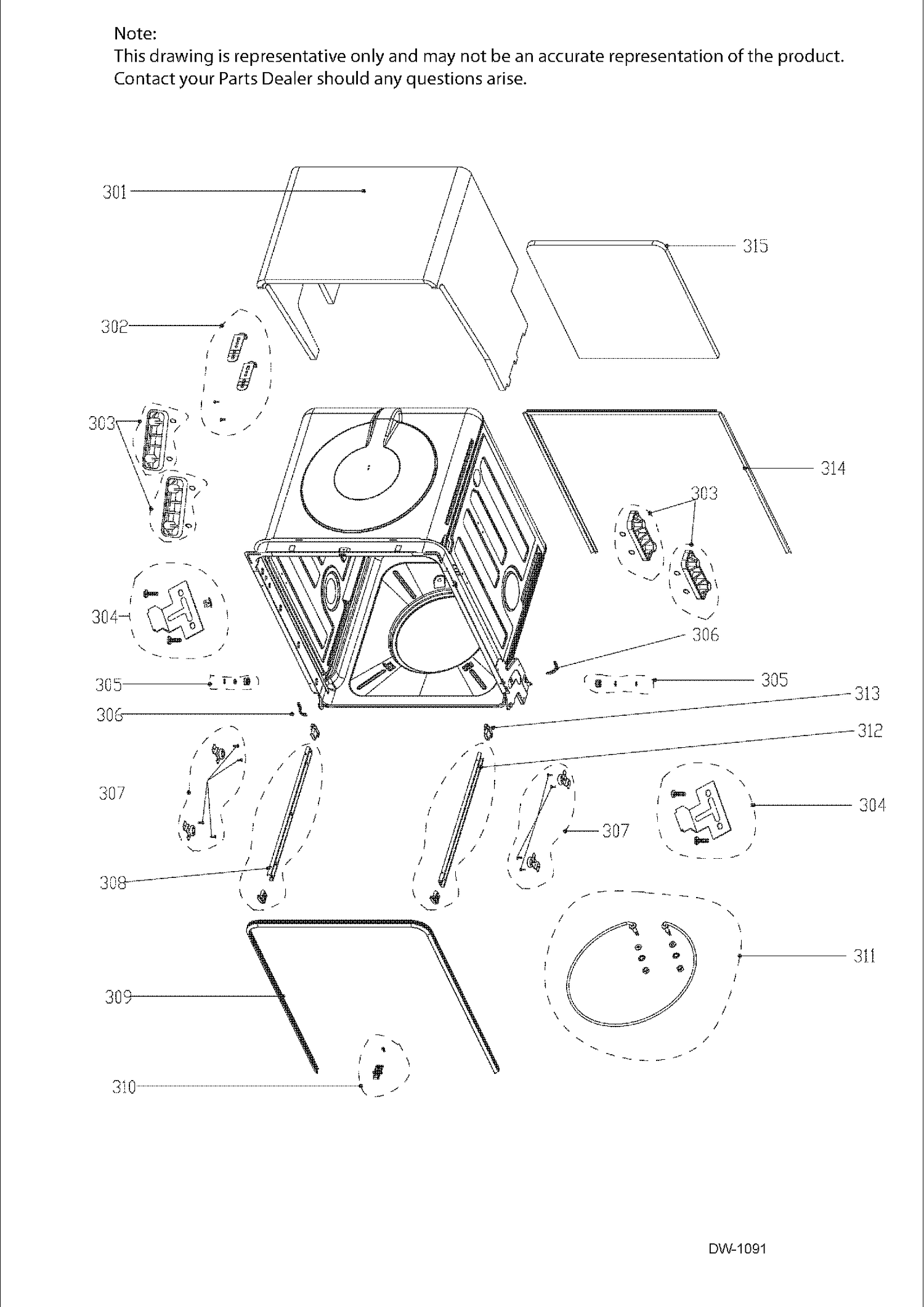 BODY PARTS Diagram and Parts List for GDT650SMJ0ES  General Electric Dishwasher