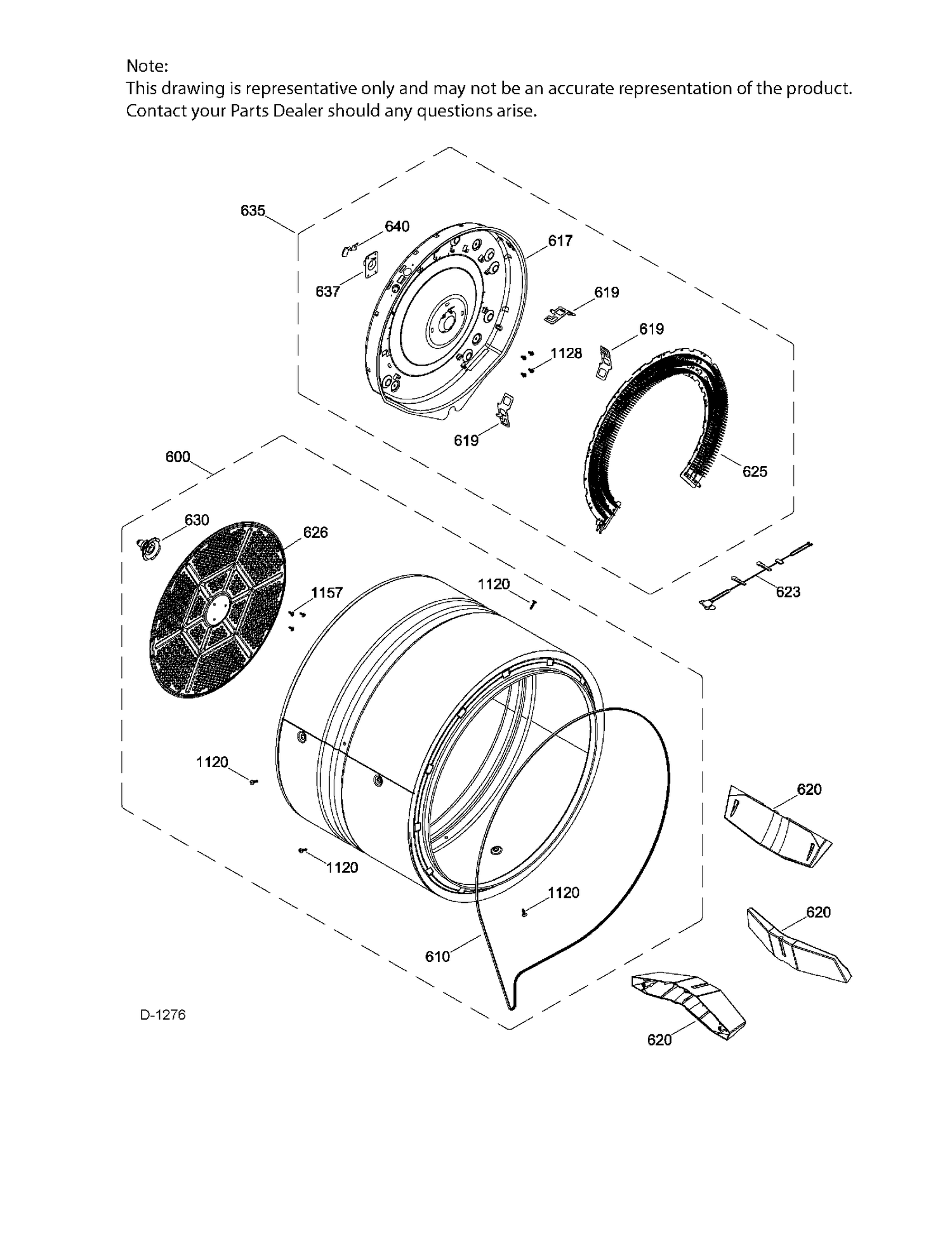 DRUM Diagram and Parts List for GTD45EAMJ2WS  General Electric Dryer