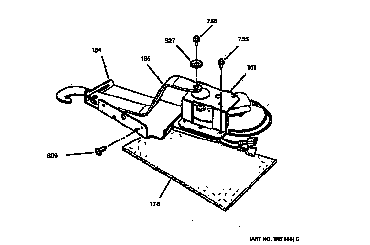 Door Latch Diagram and Parts List for JSP28GV2BB  General Electric Range