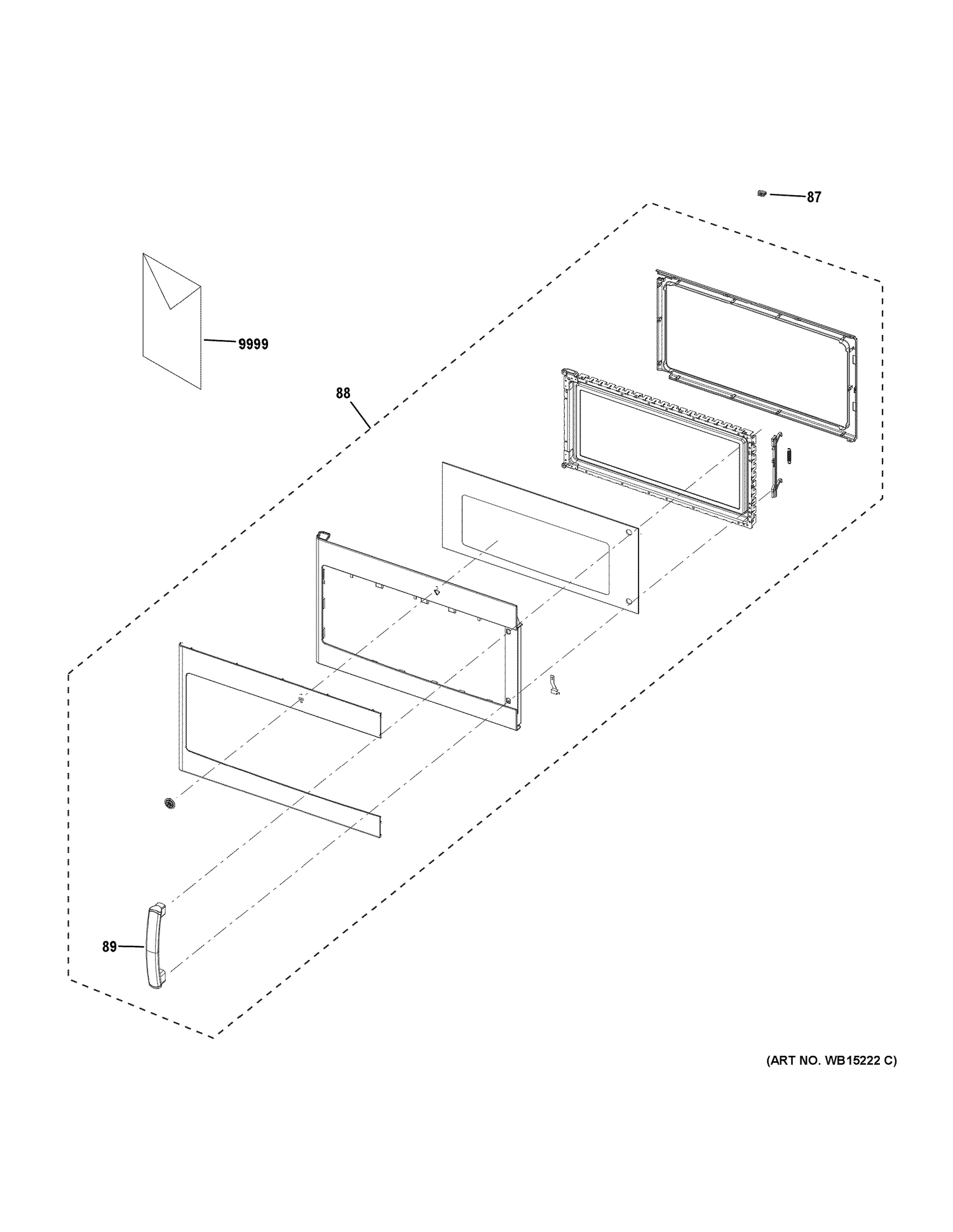 DOOR PARTS Diagram and Parts List for PVM9215SK3SS  General Electric Range