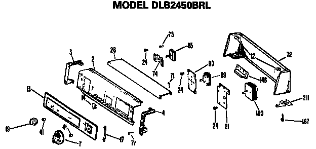 Control Panel Dlb2450brl Only Diagram and Parts List for DLB2650BRL  Hotpoint Dryer
