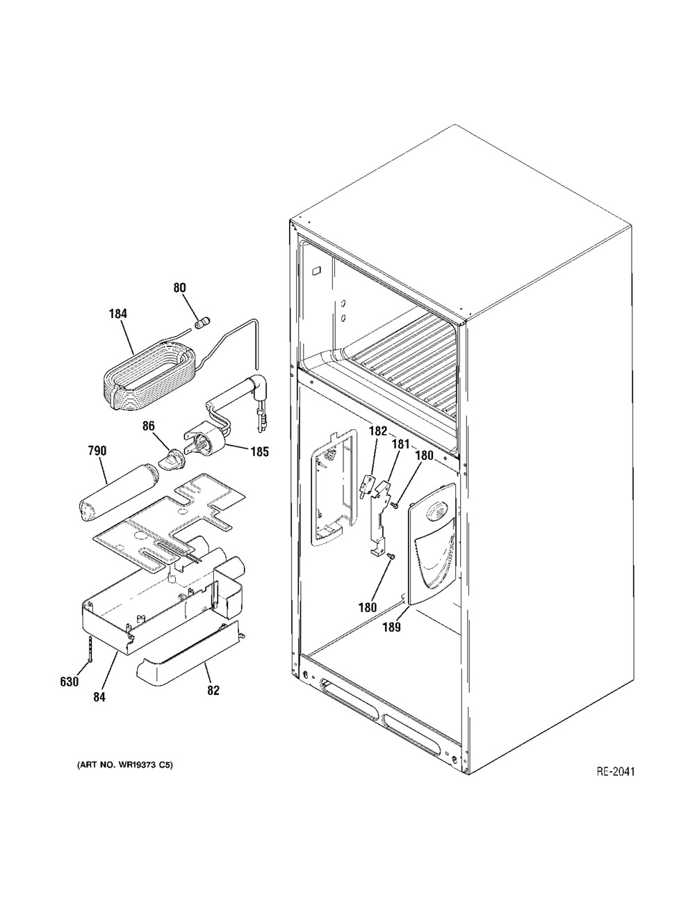 Water System Diagram and Parts List for ZDT800SIFII  General Electric Refrigerator