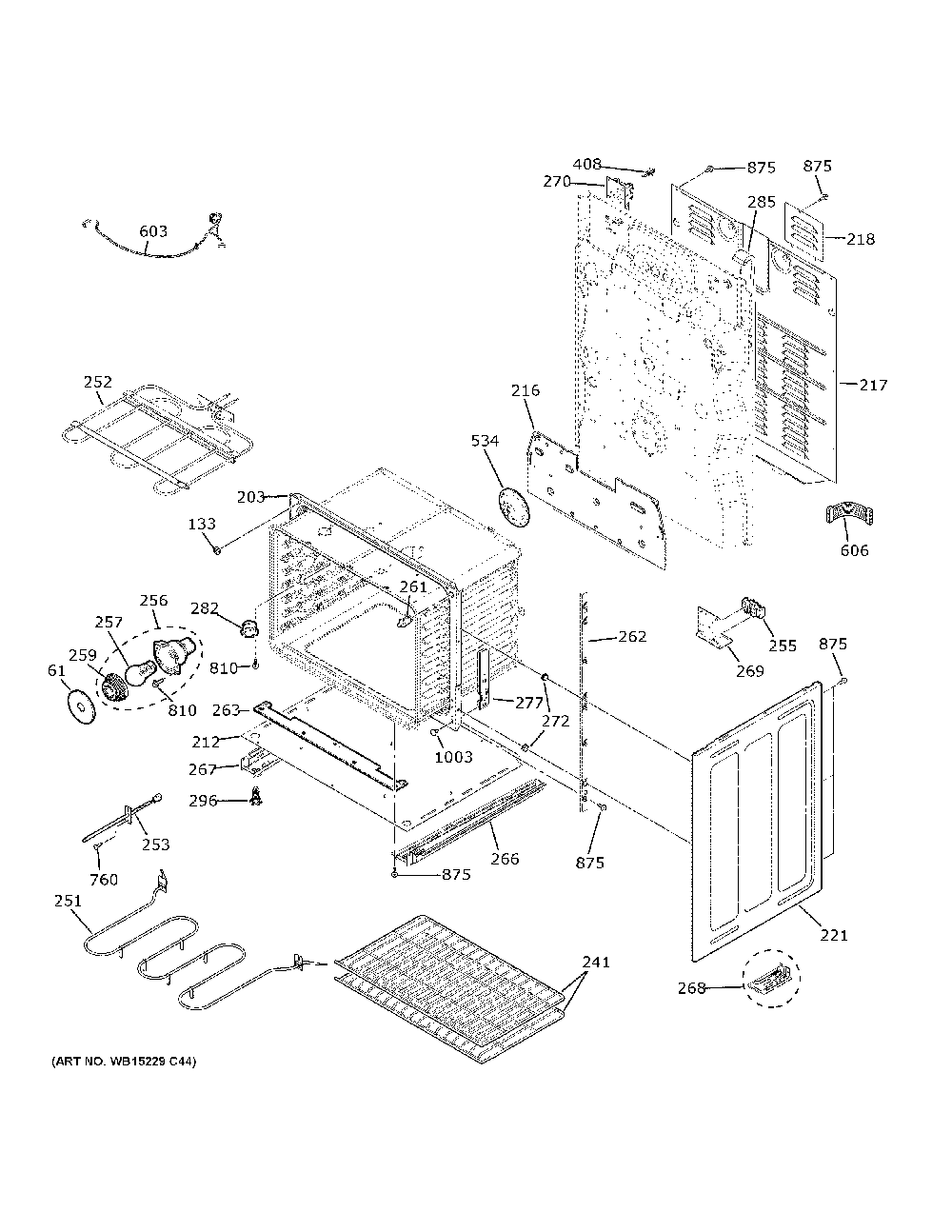 Lower Oven Diagram and Parts List for JBS86EP5ES  General Electric Range