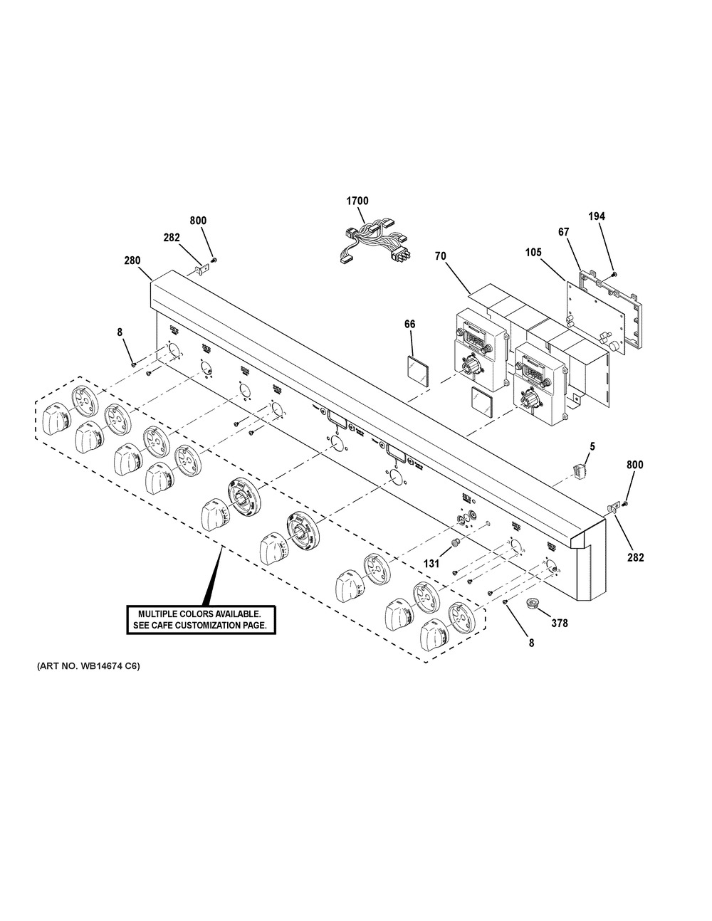 Control Panel Diagram and Parts List for C2Y486P2M1S1  General Electric Range