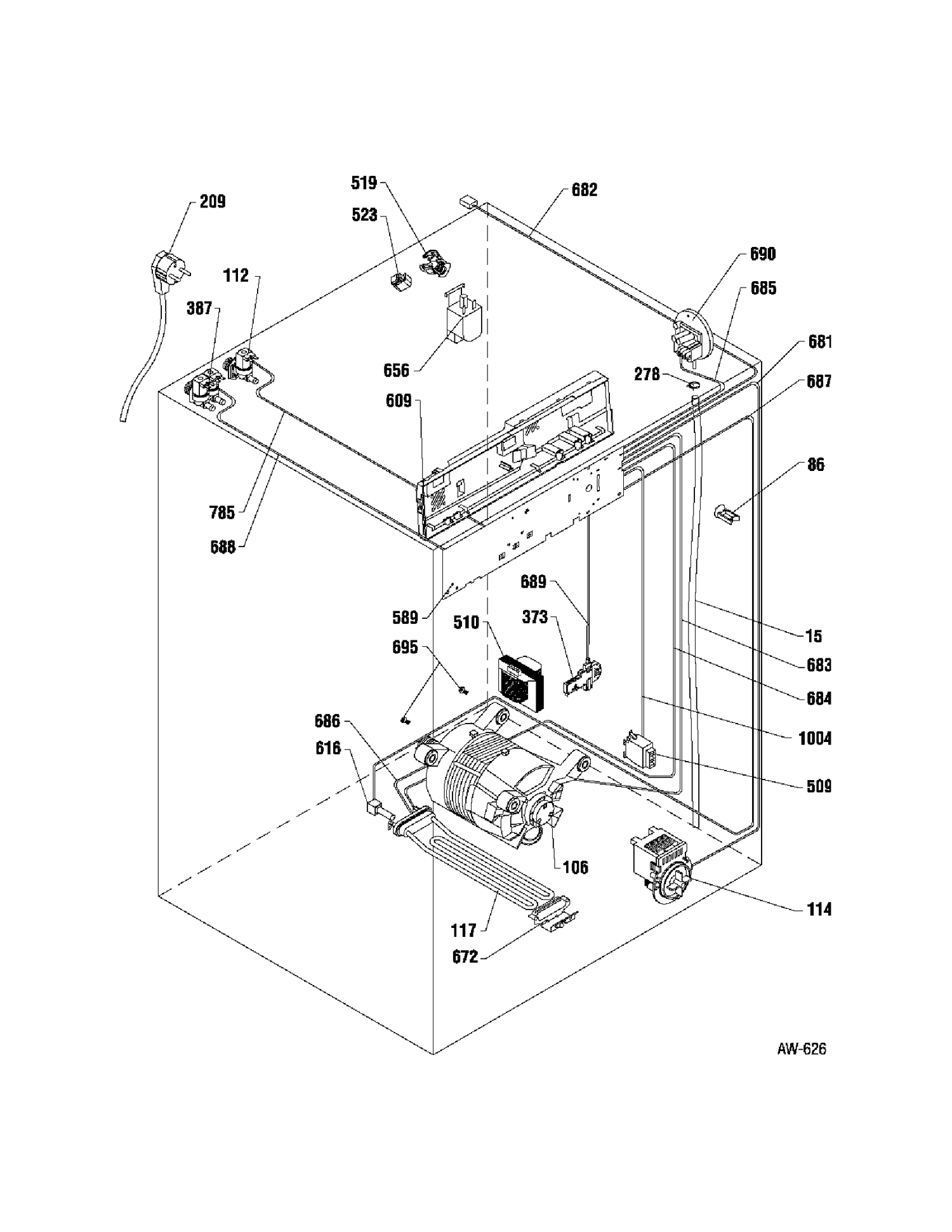 MOTOR & PUMP ETC. Diagram and Parts List for MCCH6110H0WW  General Electric Washer