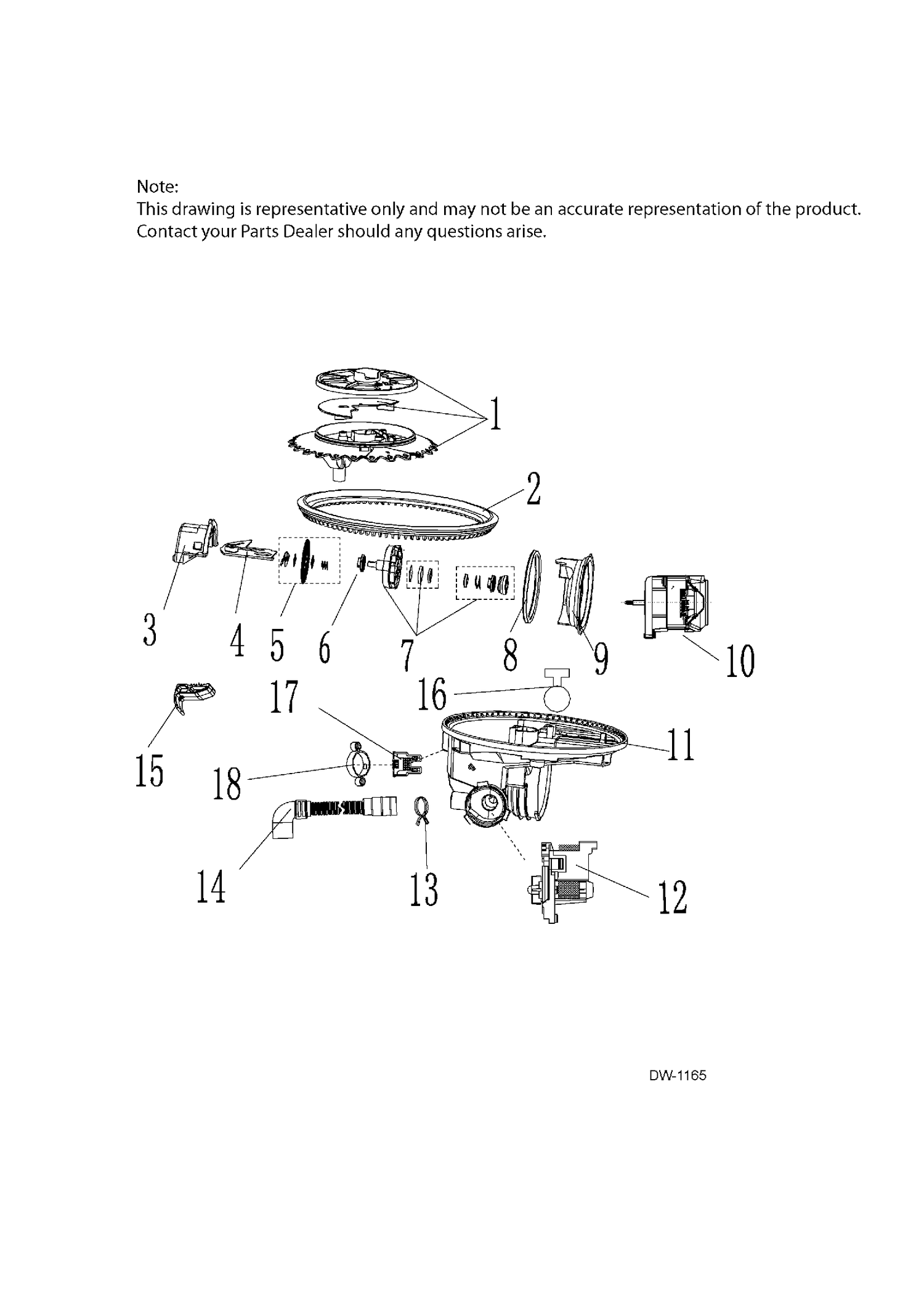 PUMP Diagram and Parts List for GDWF700V01BB  General Electric Dishwasher
