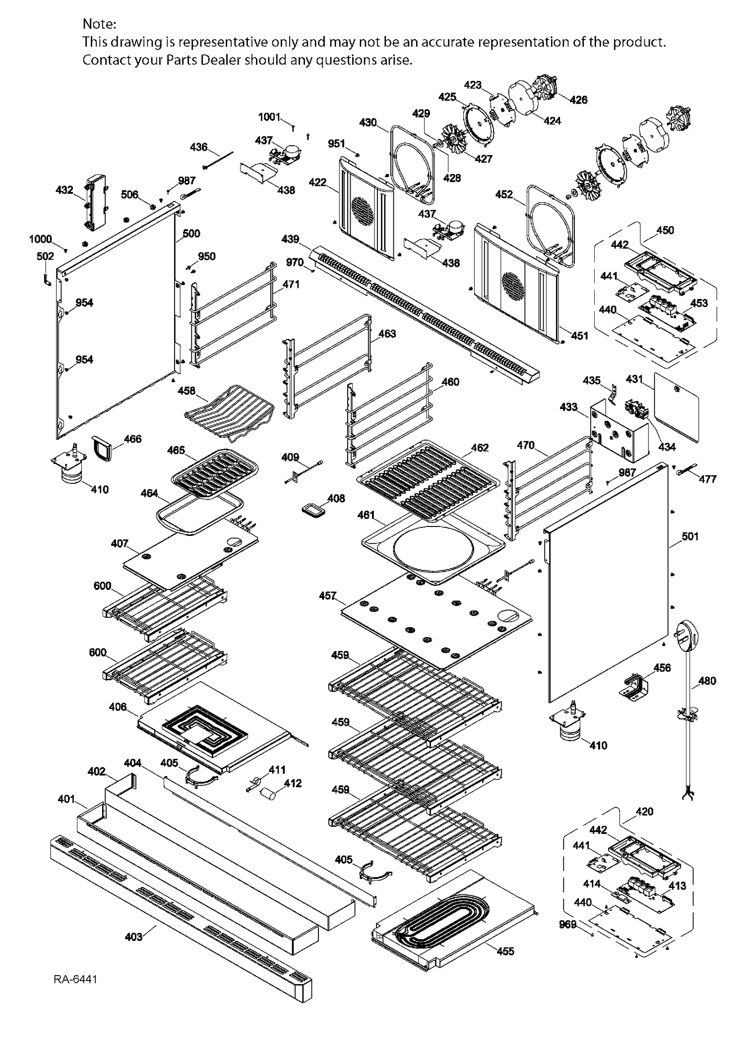 CABINET Diagram and Parts List for ZDP484NGP7SS  General Electric Range