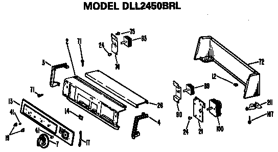 Backsplash Dll2450brl Only Diagram and Parts List for DLL1550BRL  Hotpoint Dryer