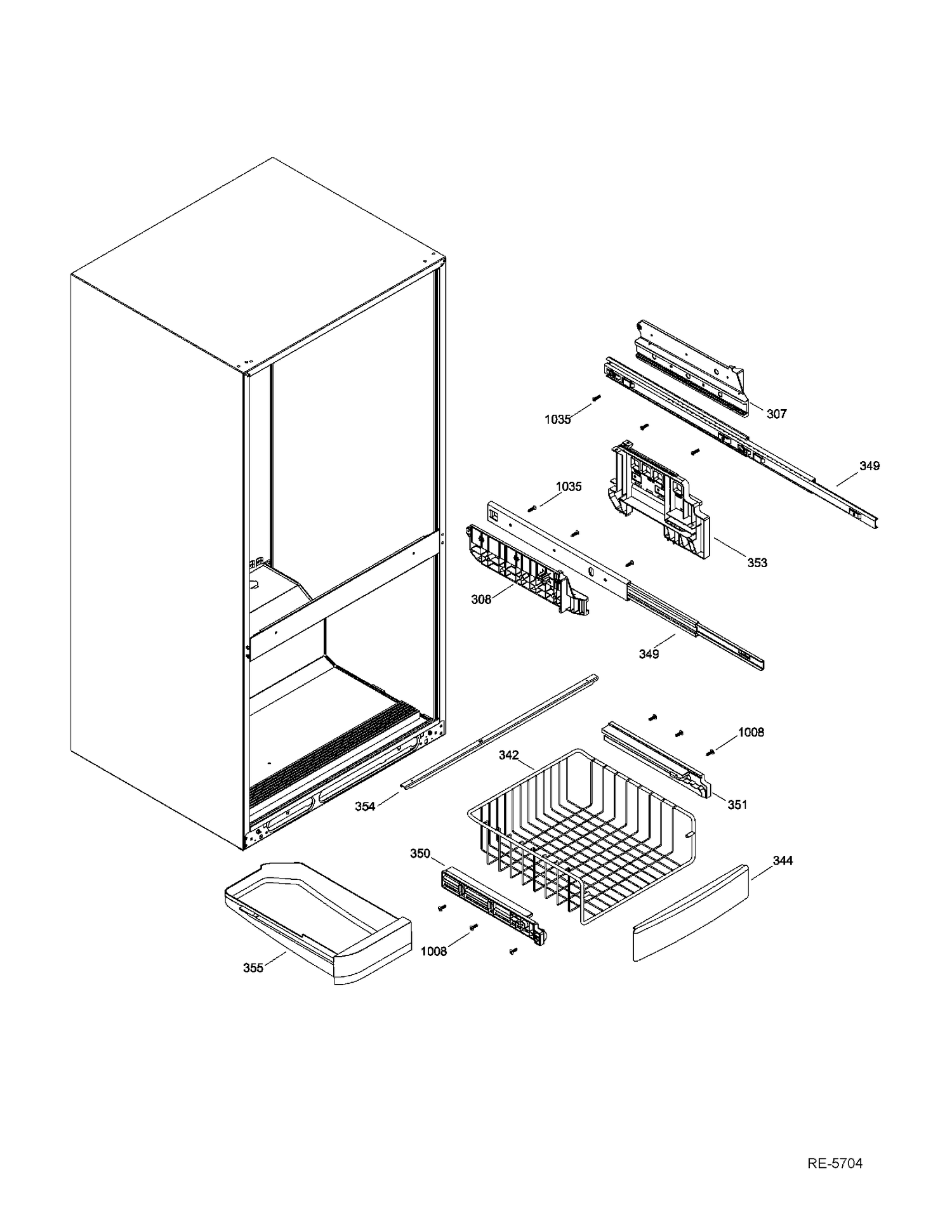 FZ BASKETS Diagram and Parts List for GDRC0KBXARWW  General Electric Refrigerator
