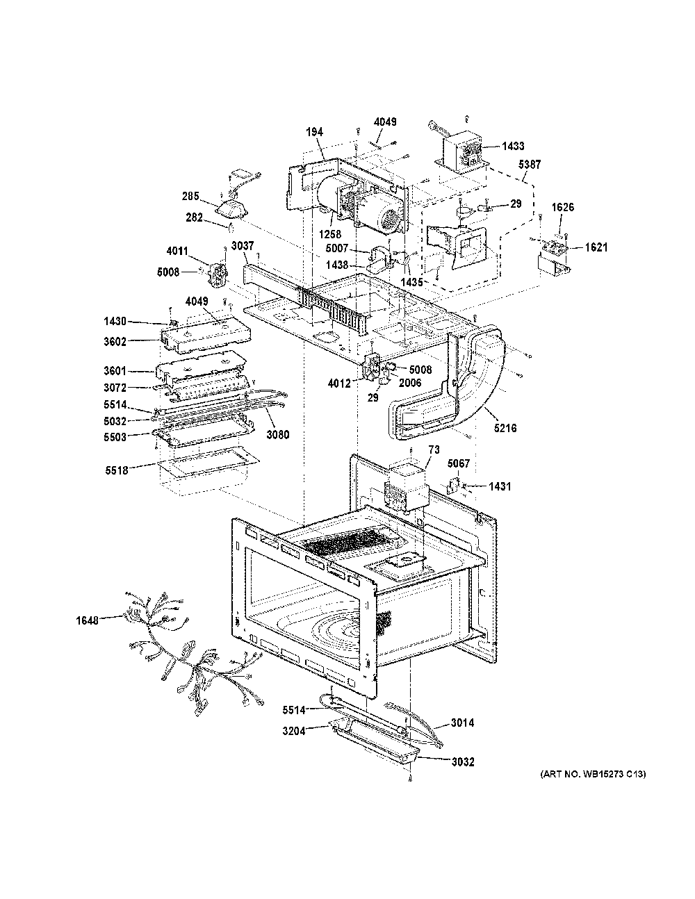 Insulator parts Diagram and Parts List for PSB9120EF4ES  General Electric Microwave