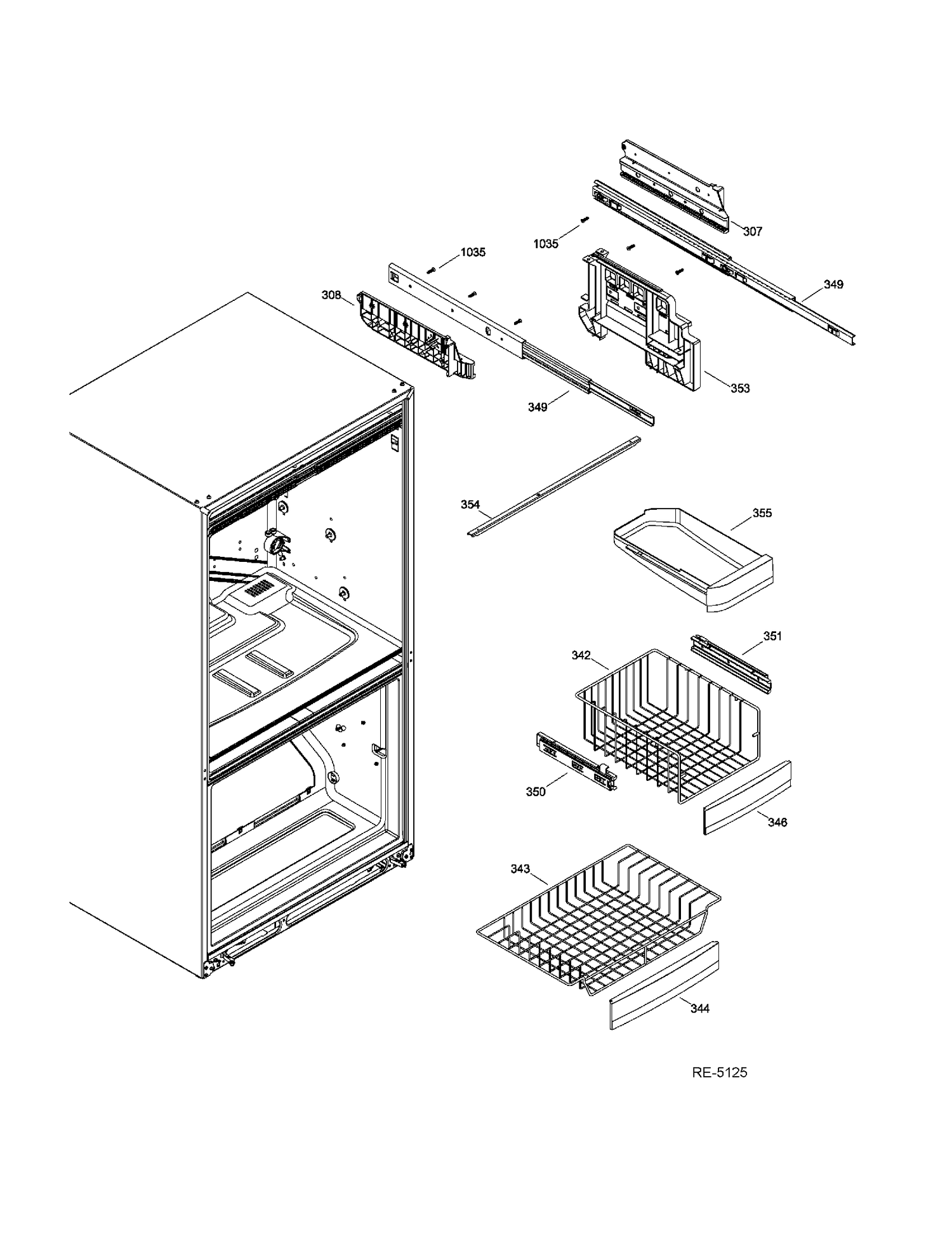 FZ SECTION BASKETS Diagram and Parts List for PDRS0MBYGRSS  General Electric Refrigerator