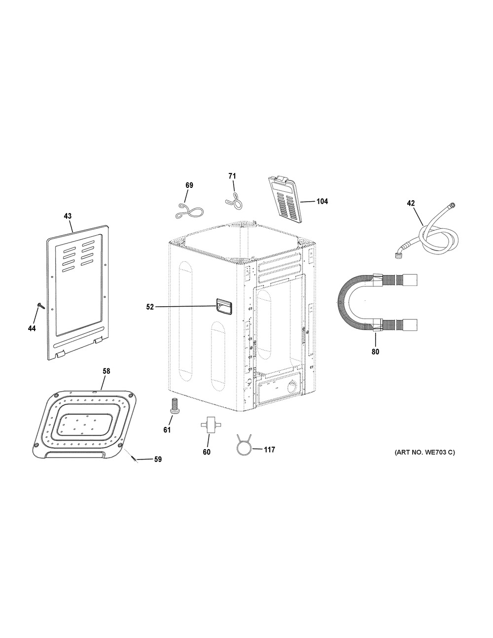 Washer Diagram and Parts List for QNW118PSMWW  General Electric Washer