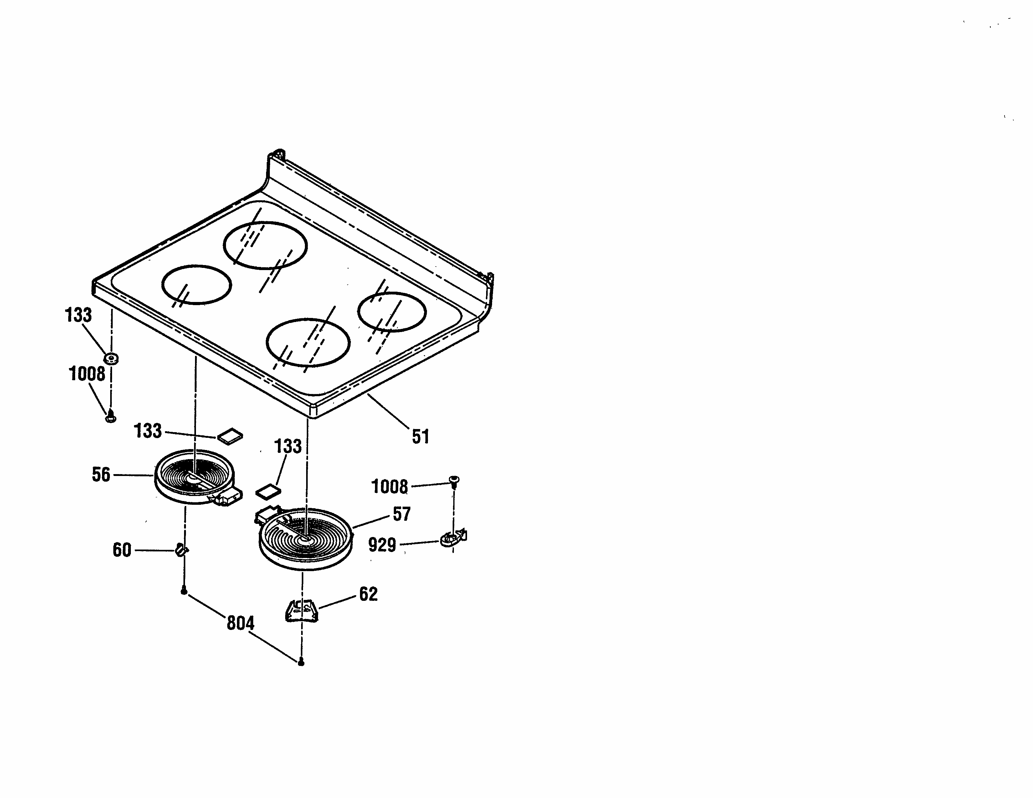 Maintop Diagram and Parts List for 91195508990  Kenmore Range