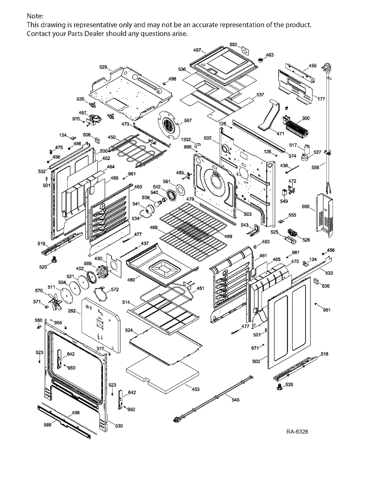 BODY PARTS Diagram and Parts List for JCS860SF2SS  General Electric Range