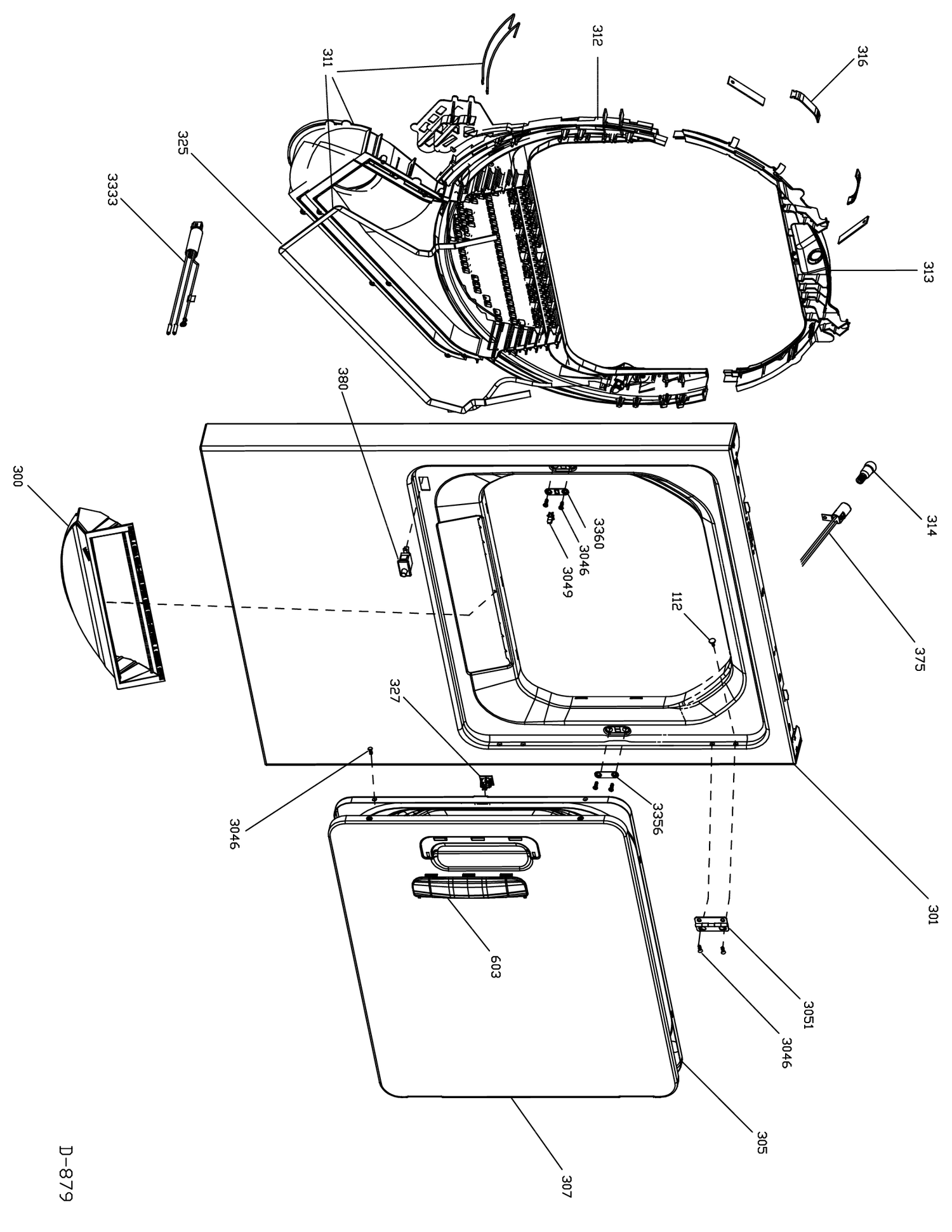 FRONT PANEL & DOOR Diagram and Parts List for GTMP520ED3WW  General Electric Dryer