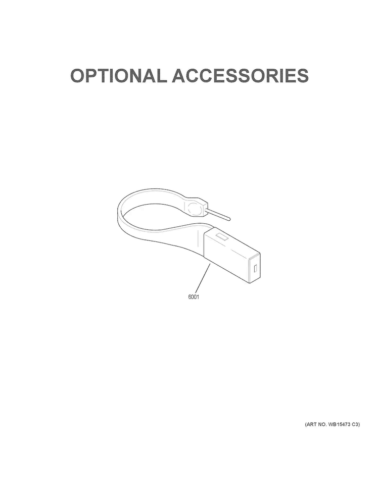 Optional Accessories Diagram and Parts List for CHP9530SJ2SS  General Electric Cooktop