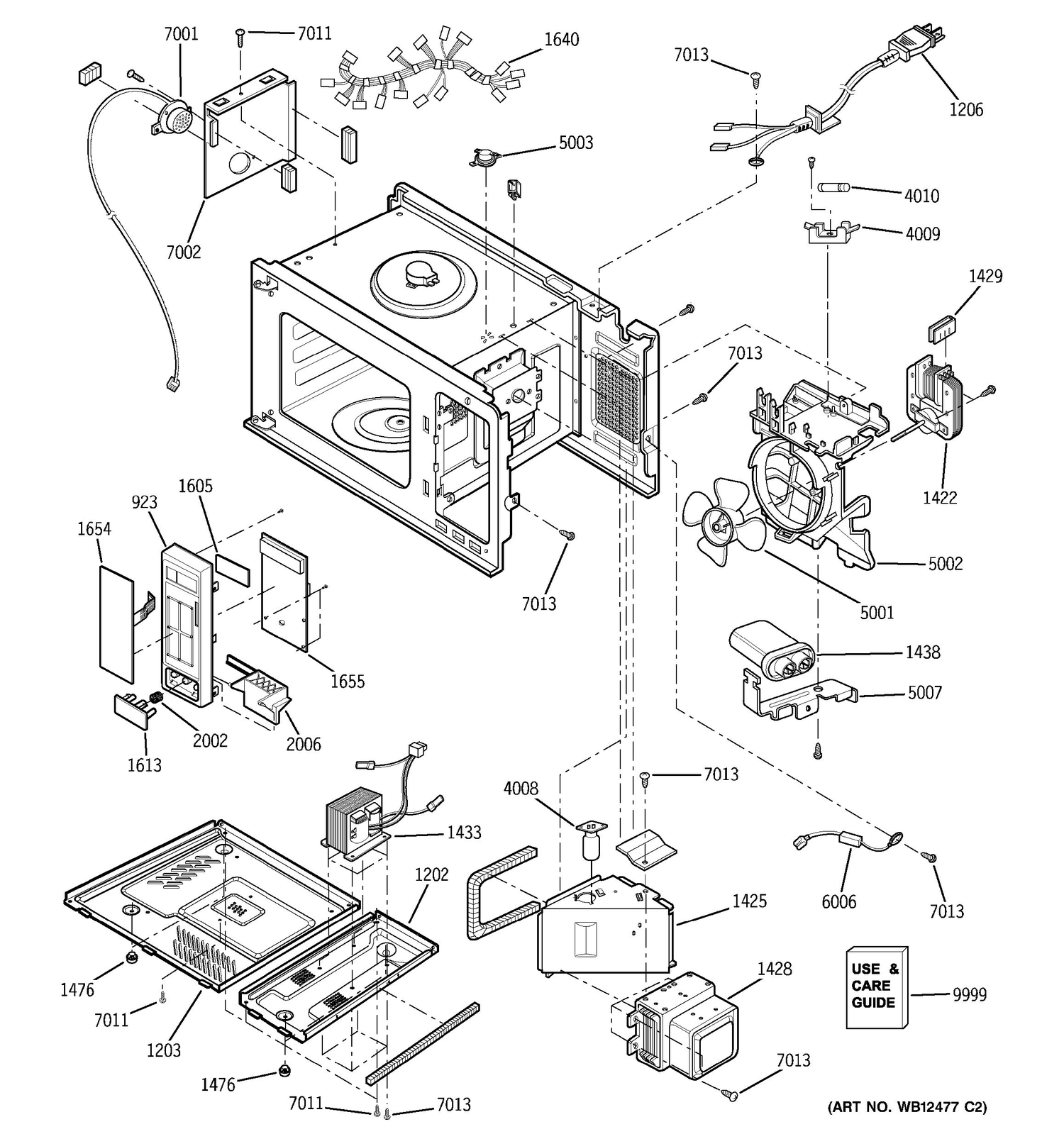 CONTROL PANEL, BODY, BASE PLATE & SENSOR PARTS Diagram and Parts List for GLMB186KBB  General Electric Microwave