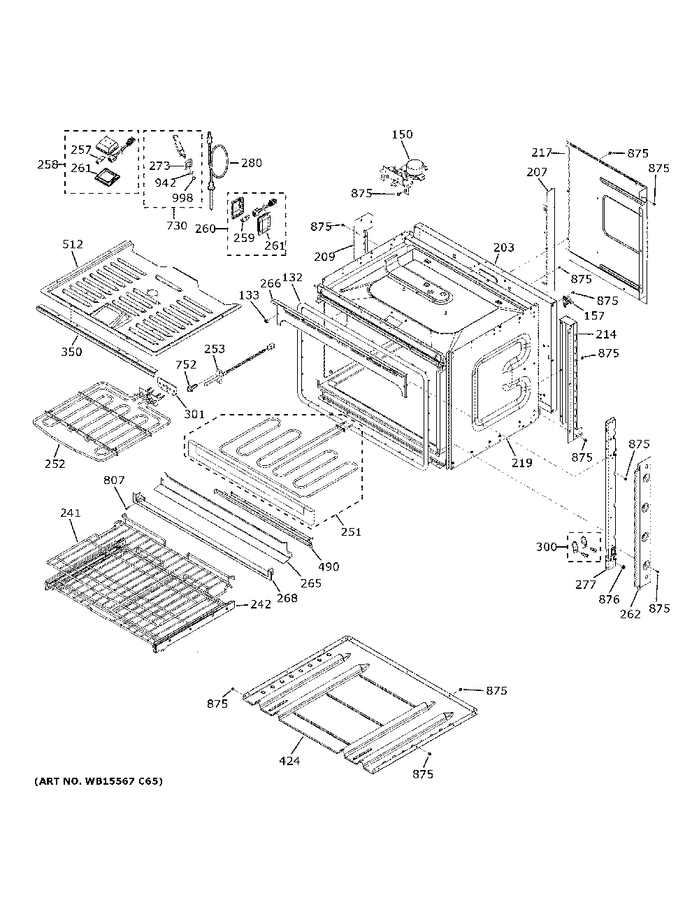 Body Parts Diagram and Parts List for CTS70DP2N2S1  General Electric Wall Oven