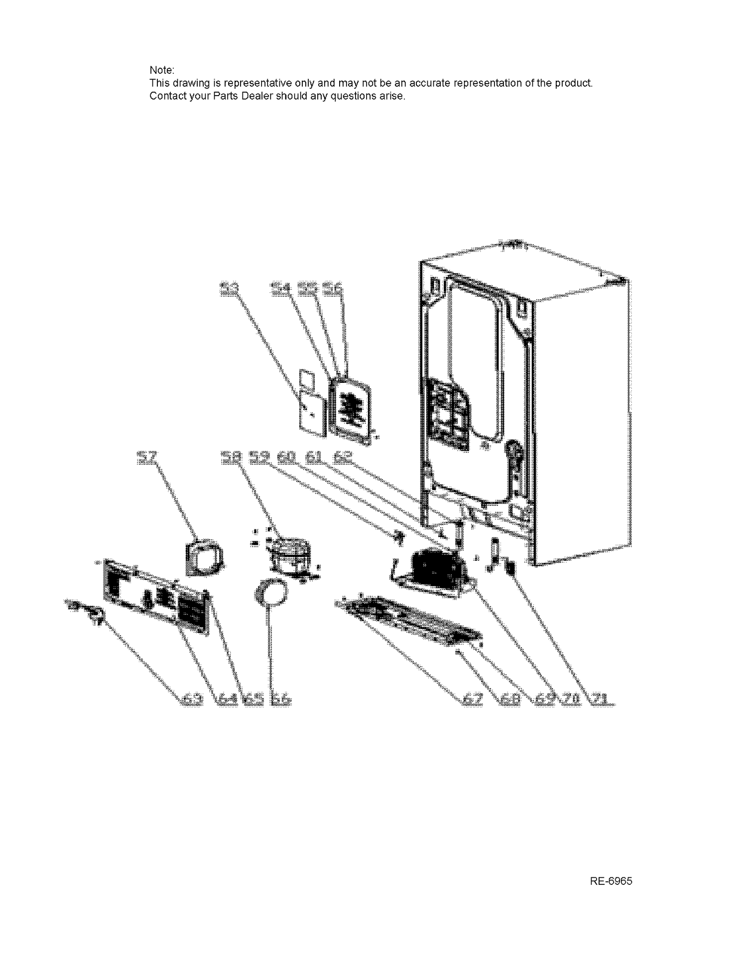 SYSTEM Diagram and Parts List for MWS21FSKASS  General Electric Refrigerator