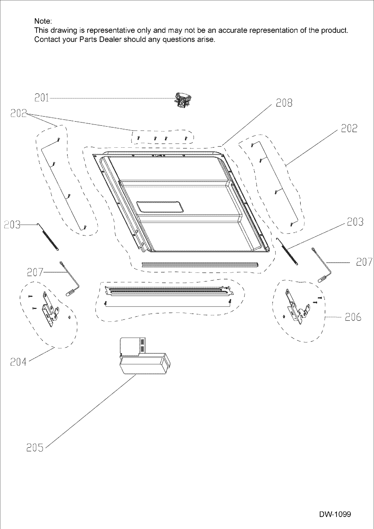 DOOR ASM Diagram and Parts List for PDT660SSF1SS  General Electric Dishwasher