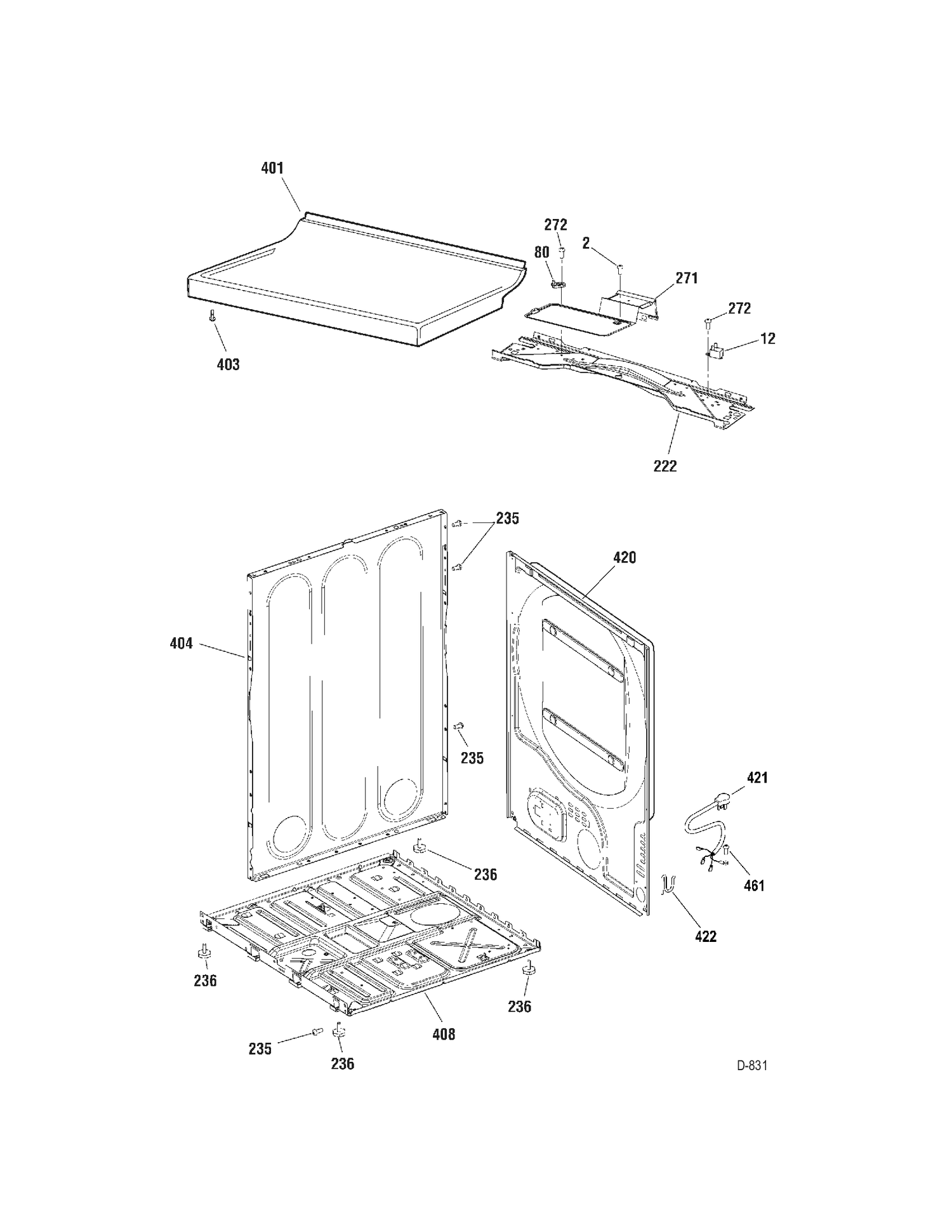 CABINET Diagram and Parts List for GCMX180ED0WW  General Electric Dryer