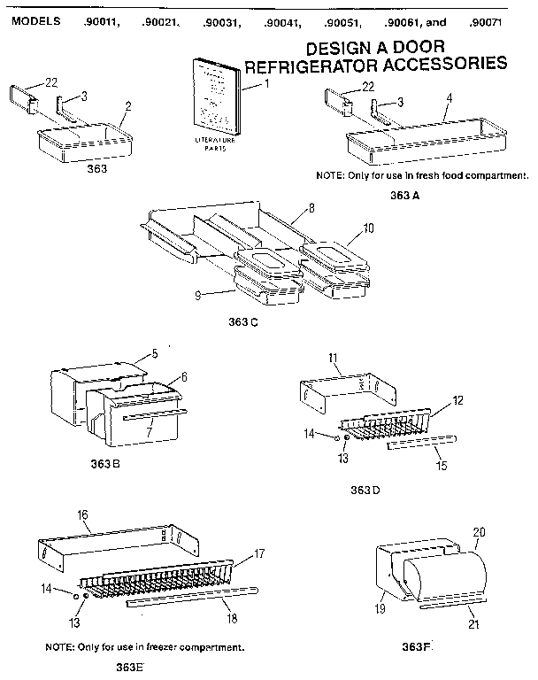 Replacement Parts Diagram and Parts List for 90061  General Electric Refrigerator